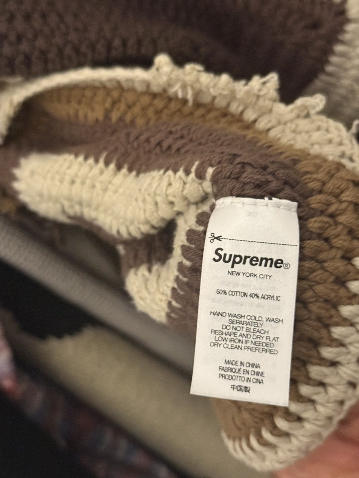 Supreme Supreme Hand Crocheted Sweater Brown Size US L / EU 52-54 / 3 - 5 Thumbnail