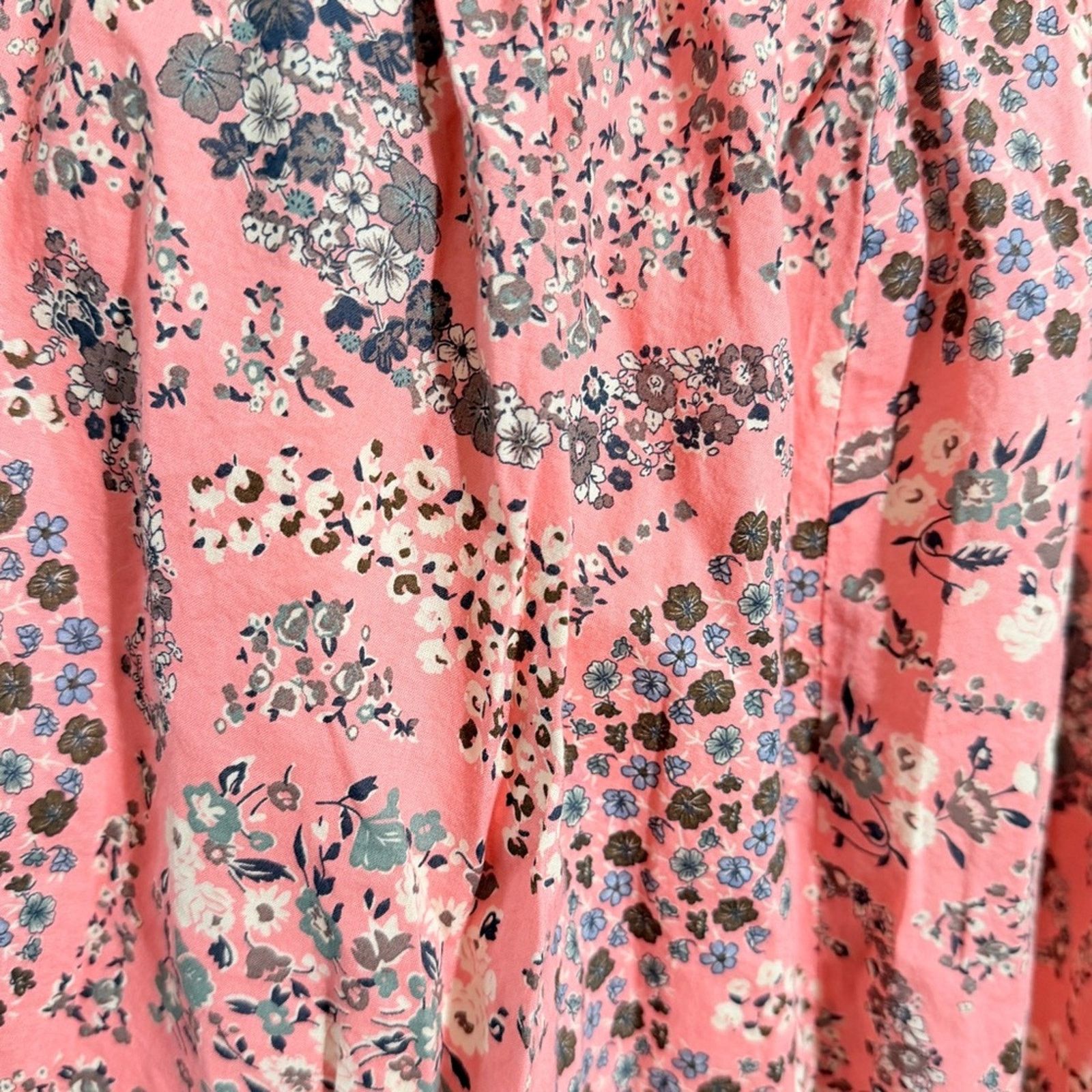 H&M H&M Pink Floral A-Line pleated Skirt Size 29" - 2 Thumbnail