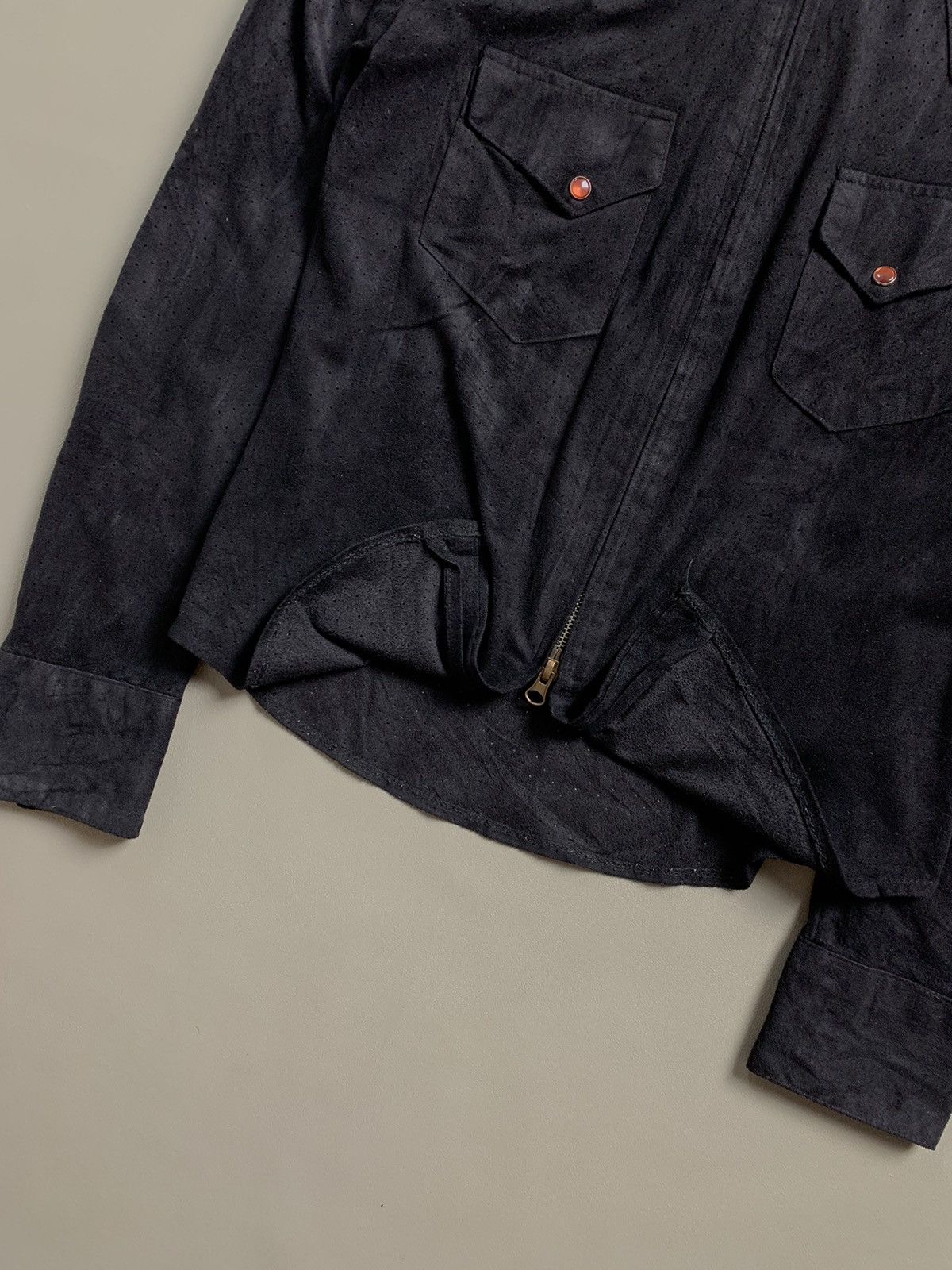 Issey Miyake × Japanese Brand × Yohji Yamamoto AAOW Western Velvet Zip Shirt Size US M / EU 48-50 / 2 - 6 Thumbnail