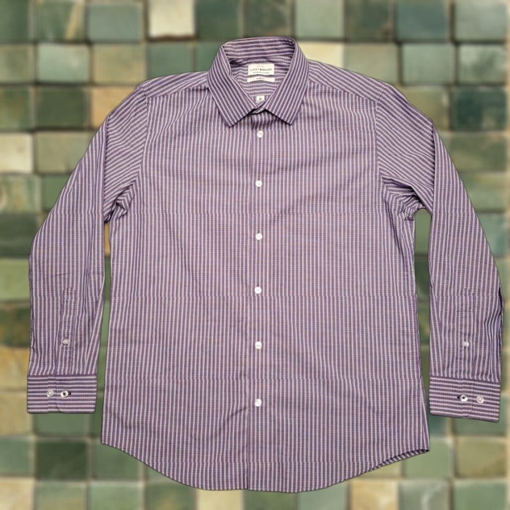 Lucky Brand VINTAGE Lucky Brand Shirt Mens M Purple Plaid Long Sleeve Slim Casual Dress Classic Size US M / EU 48-50 / 2 - 1 Thumbnail