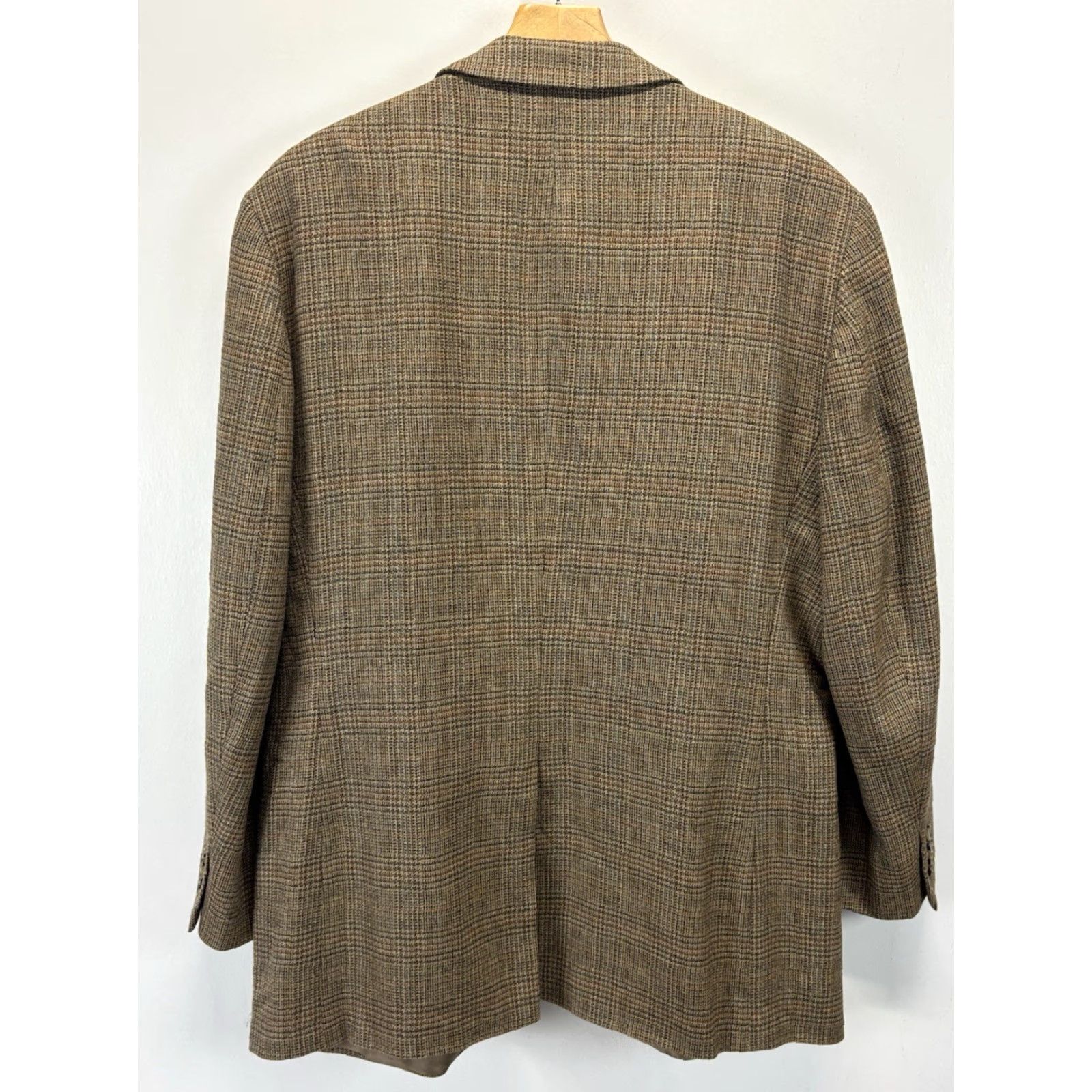 Ralph Lauren Lauren Ralph Lauren Men’s Wool Cashmere Plaid Blazer Jacket Big & Tall 46L Brown Business Classic Size 46L - 3 Thumbnail