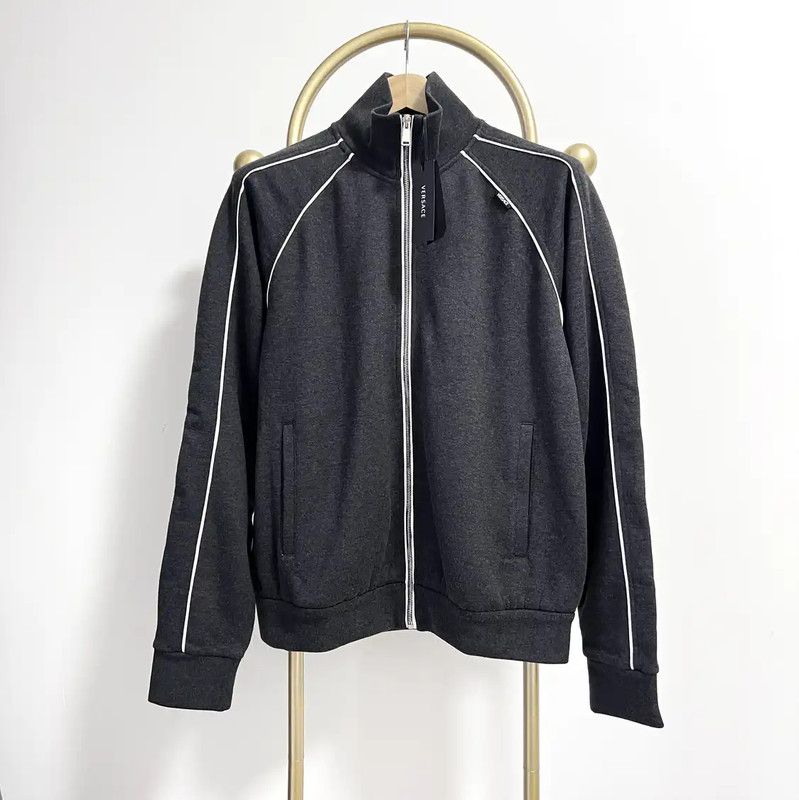 Versace Versace Gray Cotton Blend Long Sleeve Jacket 0089 Size US XL / EU 56 / 4 - 1 Thumbnail