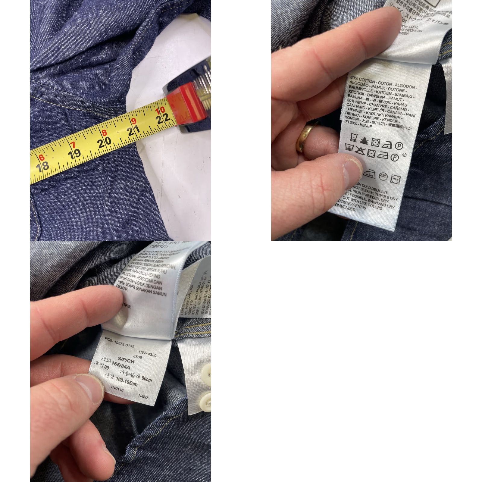 Levi's Levi's Levis Jackson The Worker Shirt Men S Relaxed Denim Cotton Hemp Button-Up Cowboy Western Casual Workwear Size US S / EU 44-46 / 1 - 8 Thumbnail