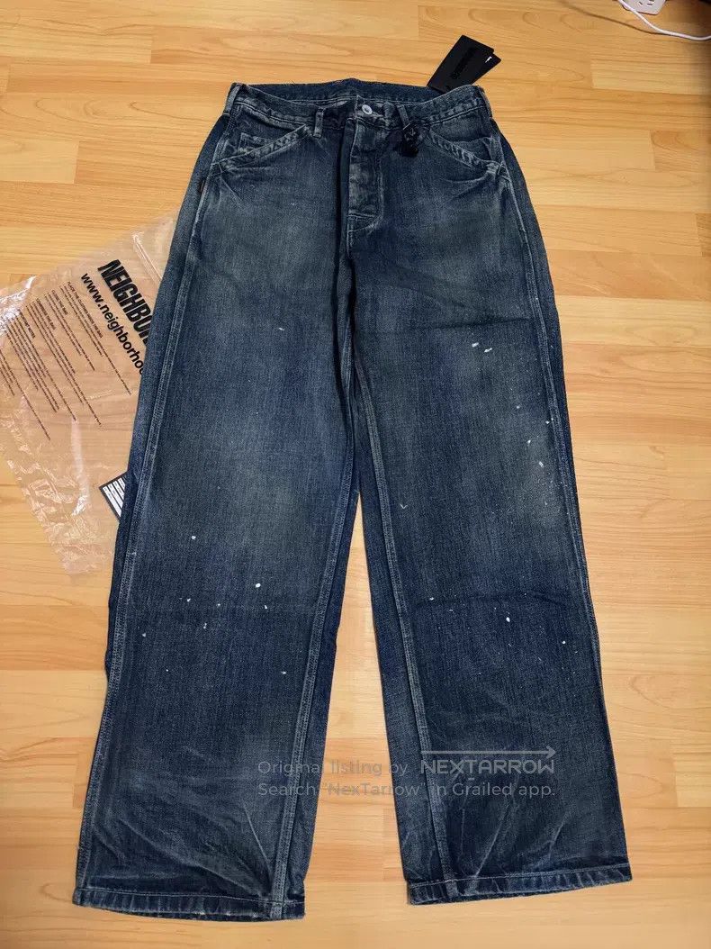 Neighborhood Neighborhood size S Bull King Washed Splattered Denim Jeans Size US 27 - 1 Thumbnail