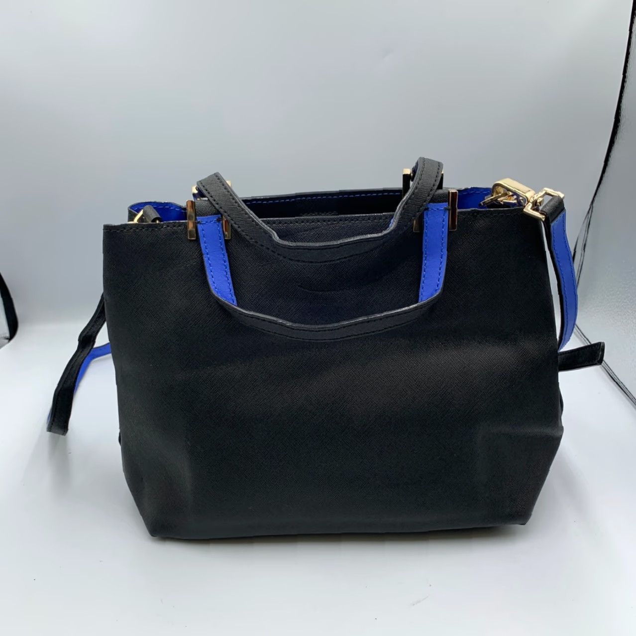 Vintage Kate Spade New York Tote Bag Women's Black Blue Cow Leather Crossbody Strap Bag Size ONE SIZE - 7 Thumbnail