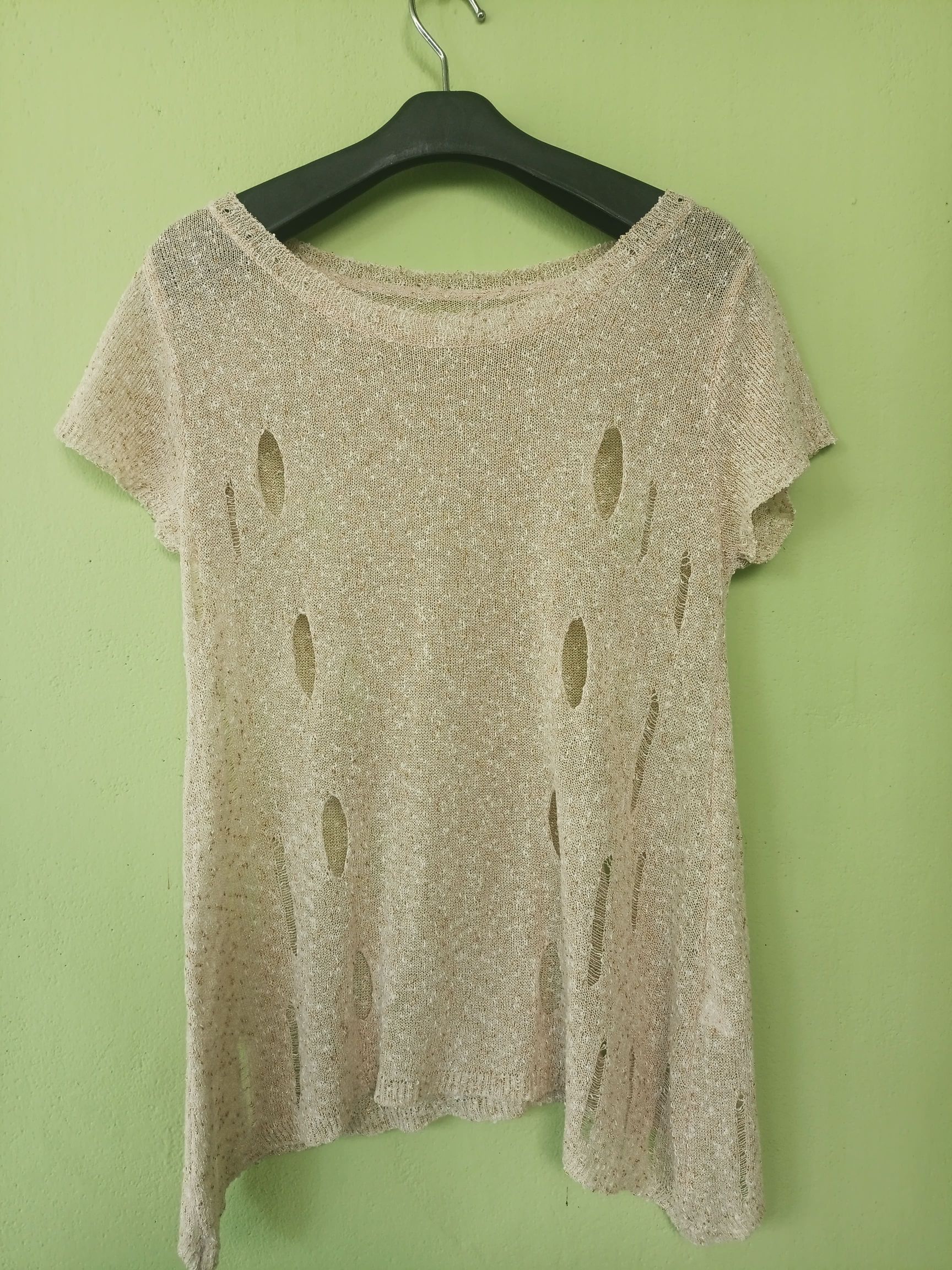 Japanese Brand JOINUS Distressed Glittery Knited Top Size XL / US 12-14 / IT 48-50 - 13 Thumbnail