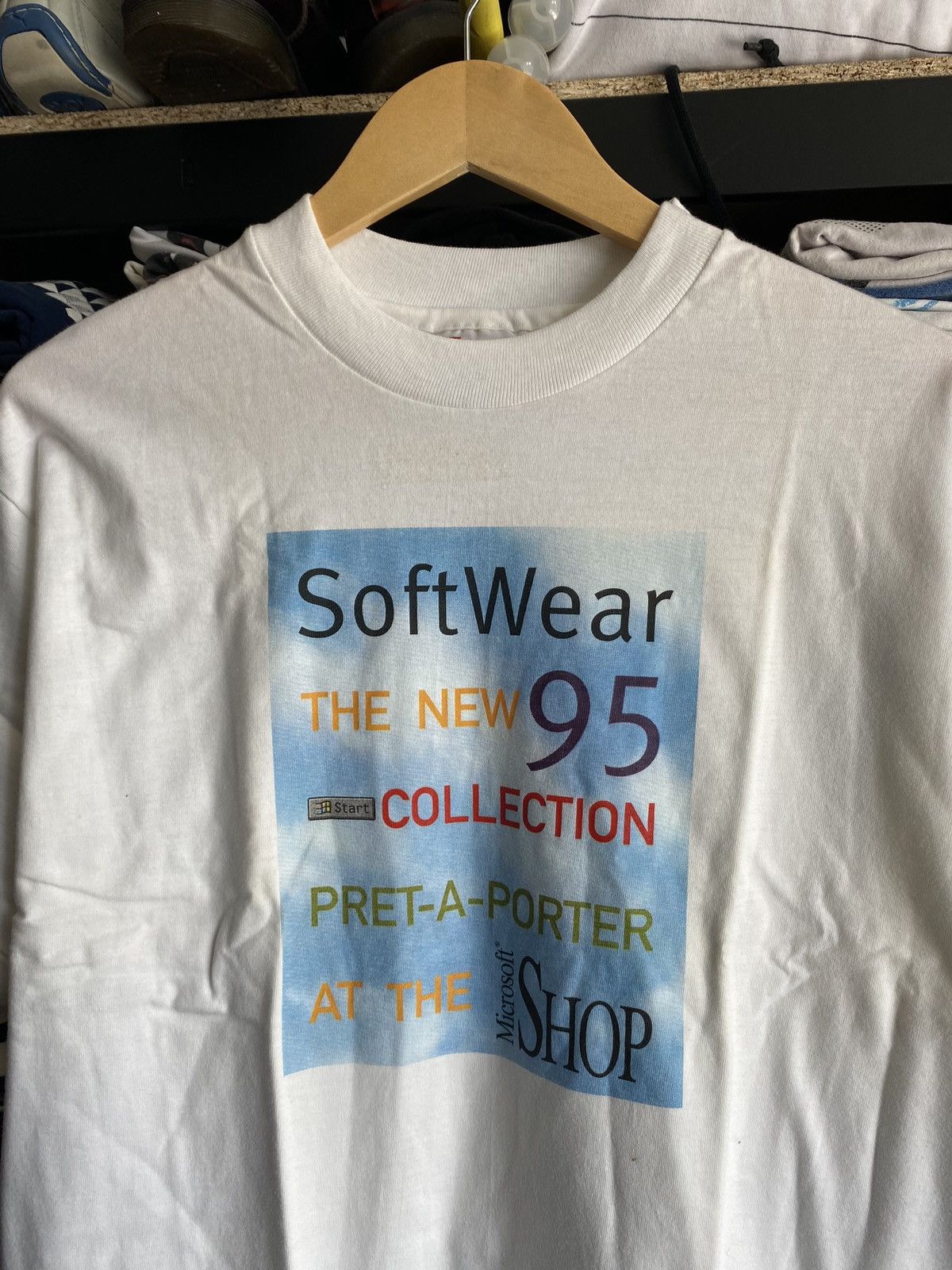 Hanes × Microsoft 🔥90s Microsoft 95 Soft Wear Promo Shop Start Button T Shirt Size US L / EU 52-54 / 3 - 2 Thumbnail