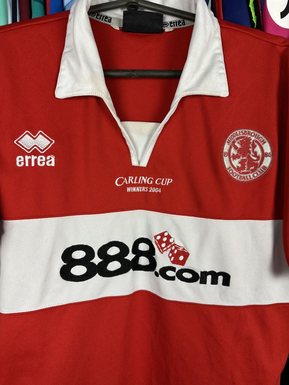 Errea RETRO ERREA MIDDLESBROUGH 2004 cup FOOTBALL SHIRT JERSEY Size US S / EU 44-46 / 1 - 3 Thumbnail