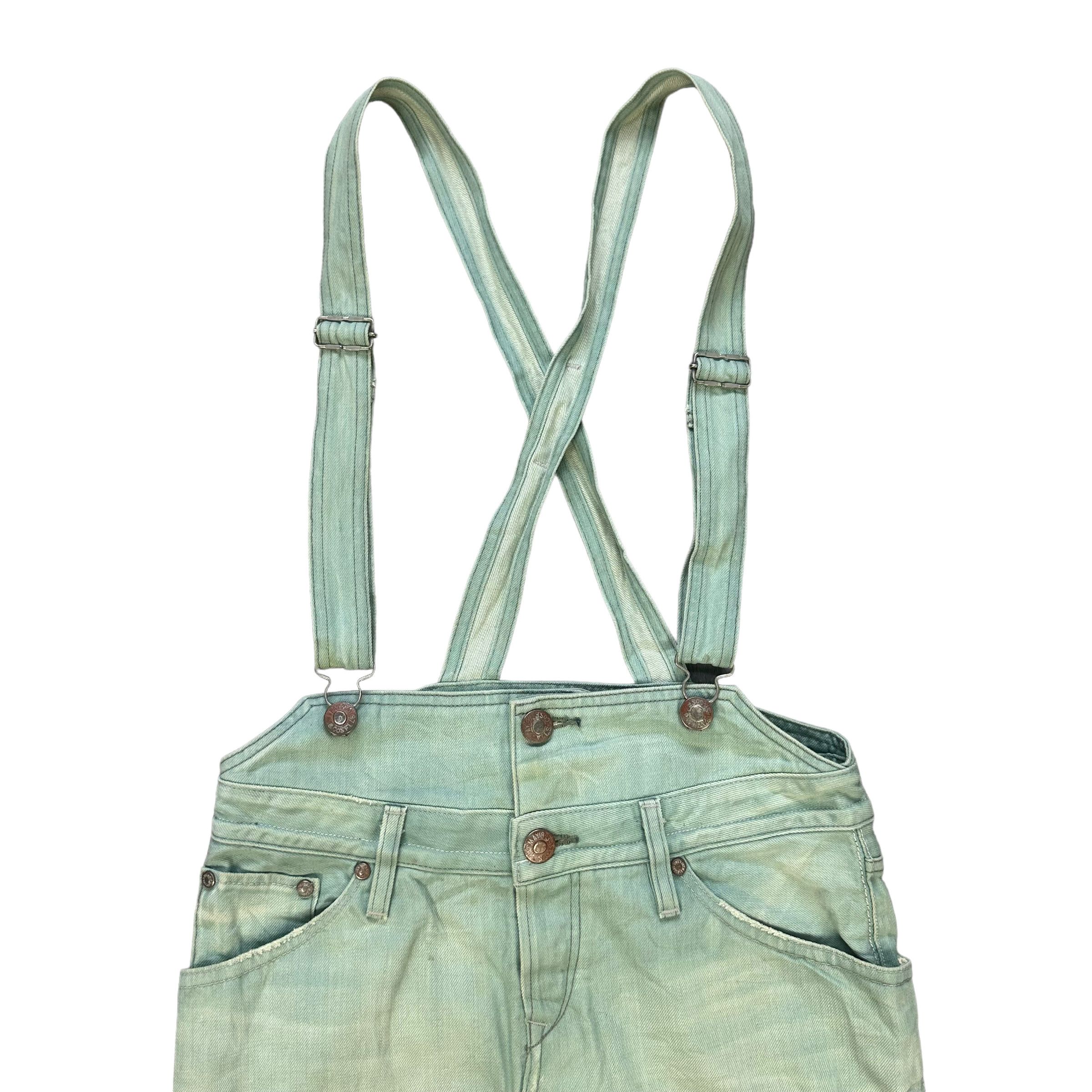Levi's LEVIS LADY STYLE OVERALL MINI SKIRT IN GREEN DENIM #8659-019 Size 31" - 2 Thumbnail