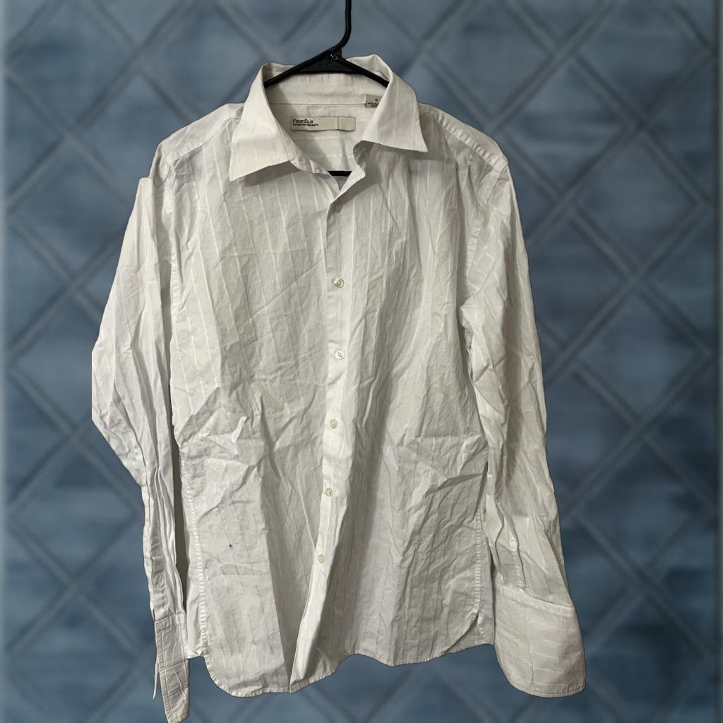 Perry Ellis VINTAGE: No — Perry Ellis Classic Polo Shirt Men L White Solid, Button-Down, Long Sleeve, Regular Fit, Cotton, Easy Care, 59824497 Size US L / EU 52-54 / 3 - 1 Thumbnail