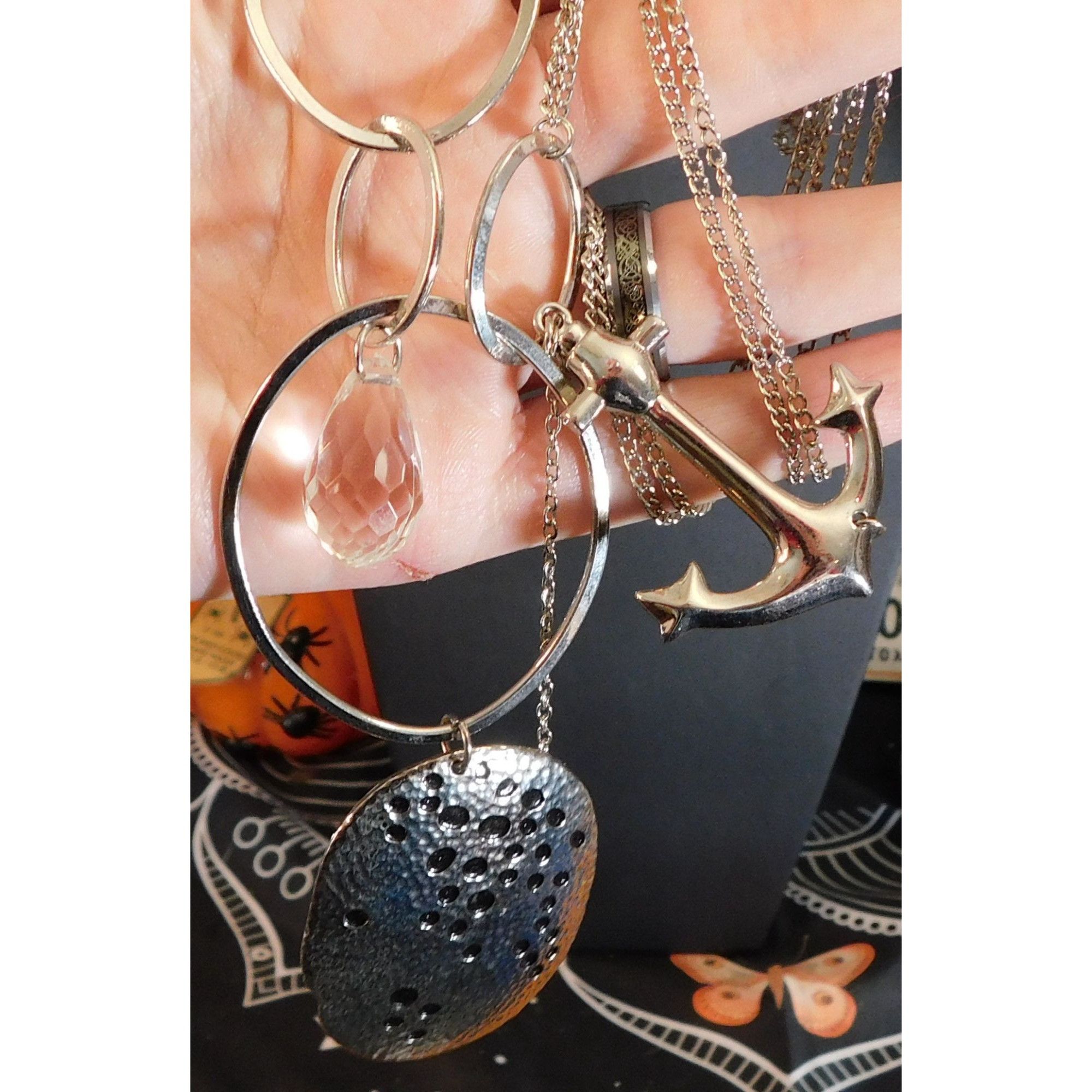 Other Abstract Nautical Anchor Necklace Silver Tone Metal Size ONE SIZE - 4 Thumbnail