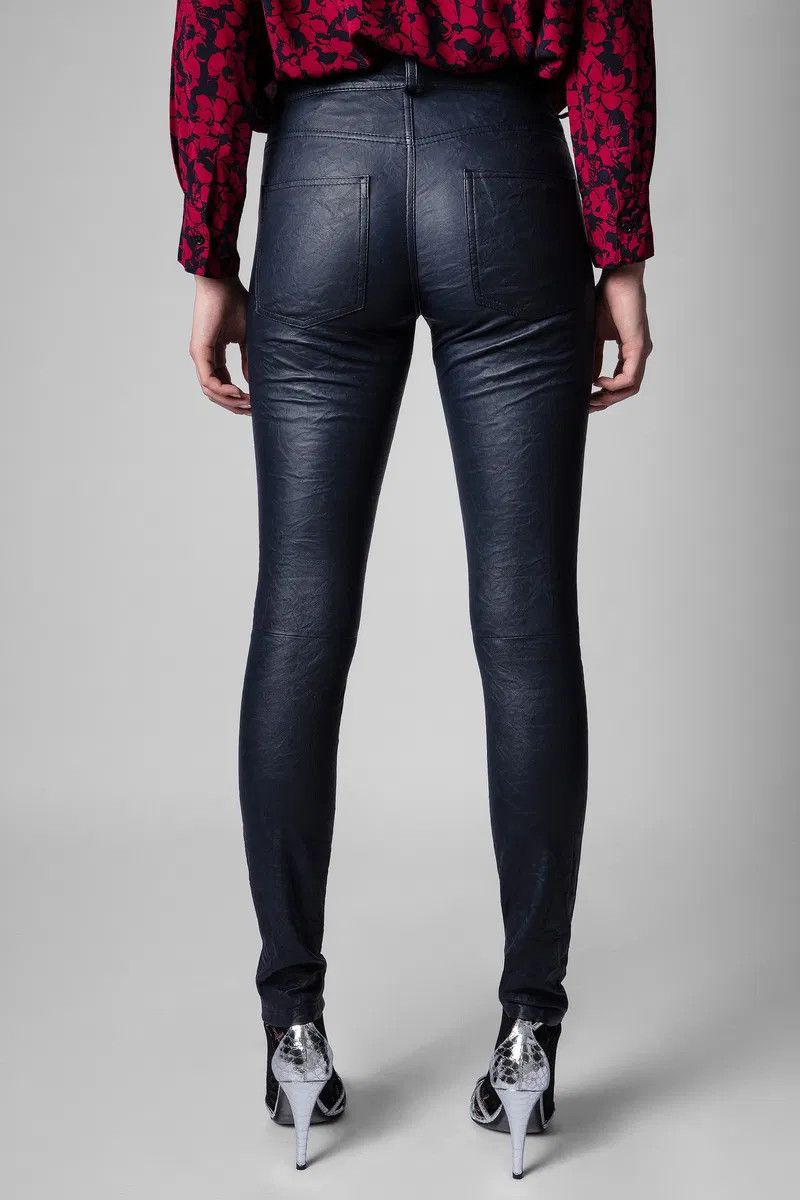 Zadig & Voltaire ZADIG VOLTAIRE Crinkled Wrinkled Phlame Leather Pants Size 34" / US 12 / IT 48 - 10 Thumbnail