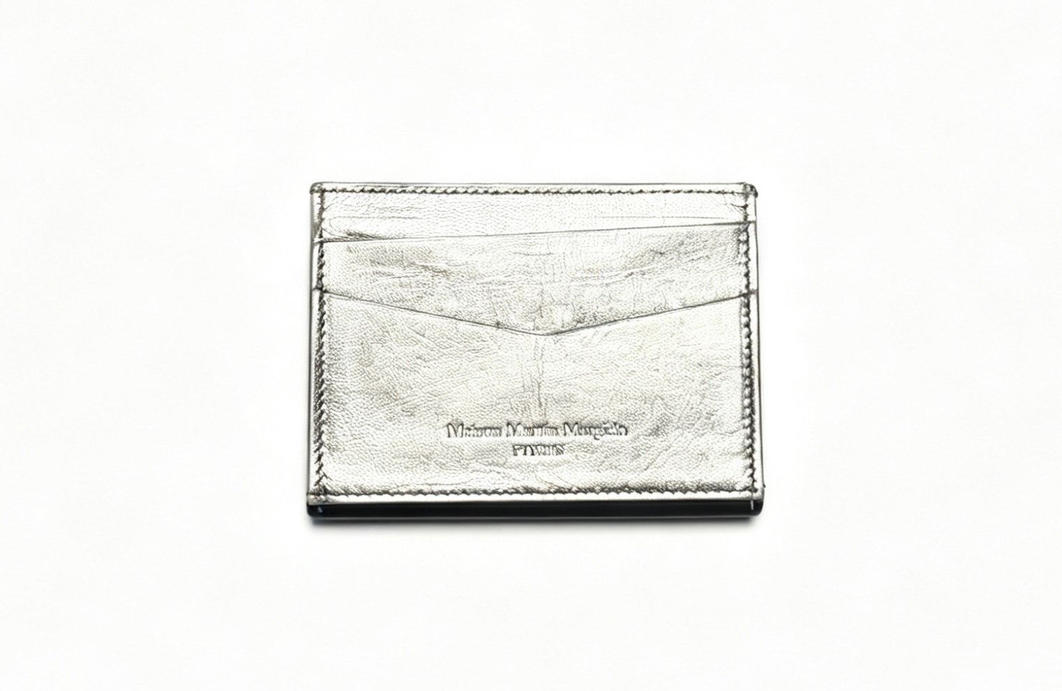 Maison Margiela Maison Martin Margiela Silver Leather Card Holder Size ONE SIZE - 1 Thumbnail