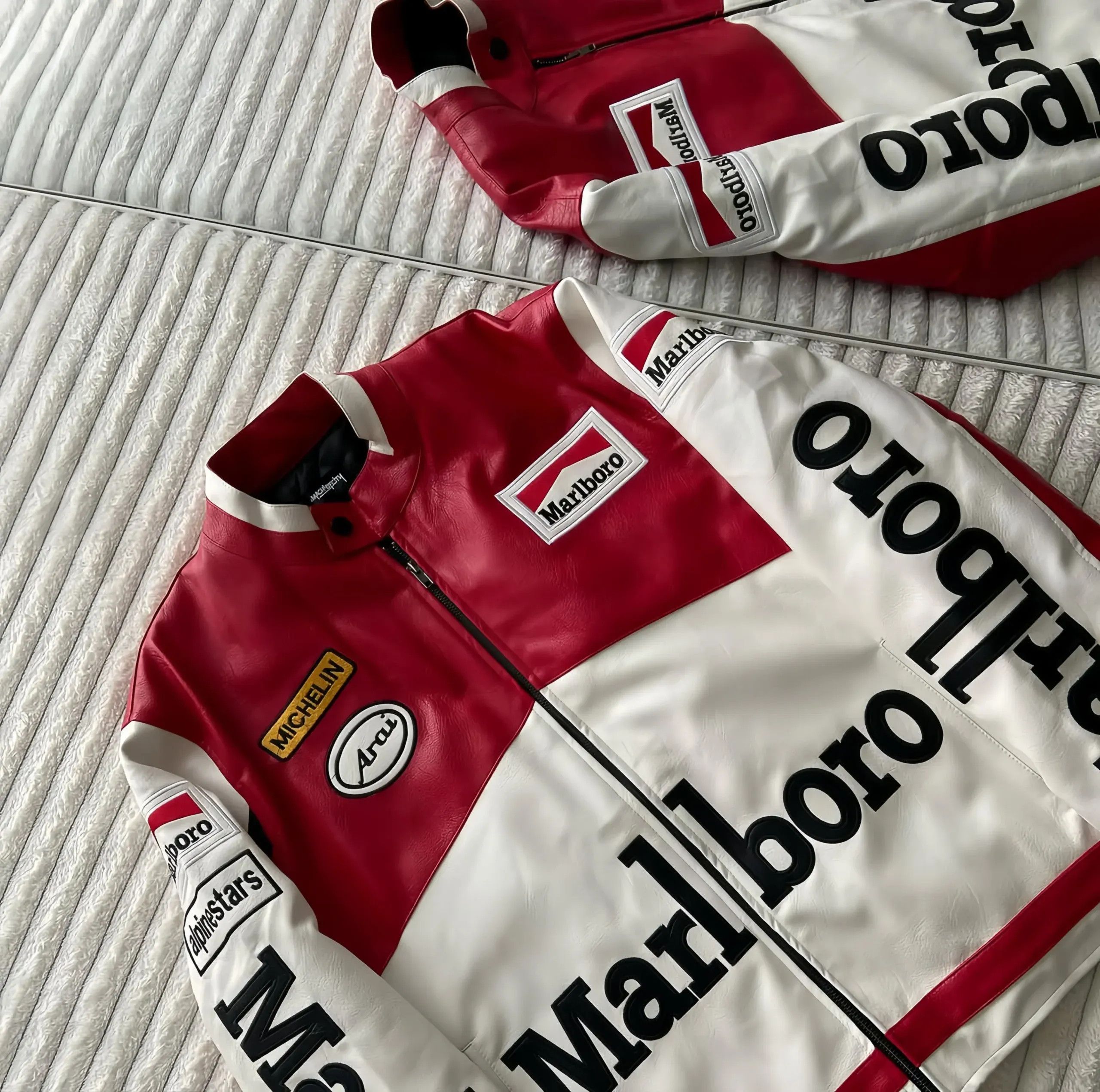 Marlboro Retro Marlboro Jacket – Vintage Racing F1 Style Red/White Size US XL / EU 56 / 4 - 2 Thumbnail