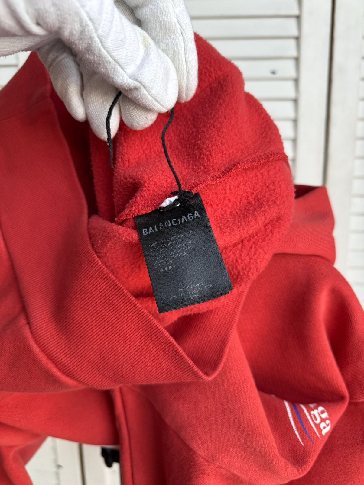 Balenciaga Balenciaga Campaign Wave Logo Pullover Hoodie Red Authentic Size US XXS / EU 40 - 11 Thumbnail