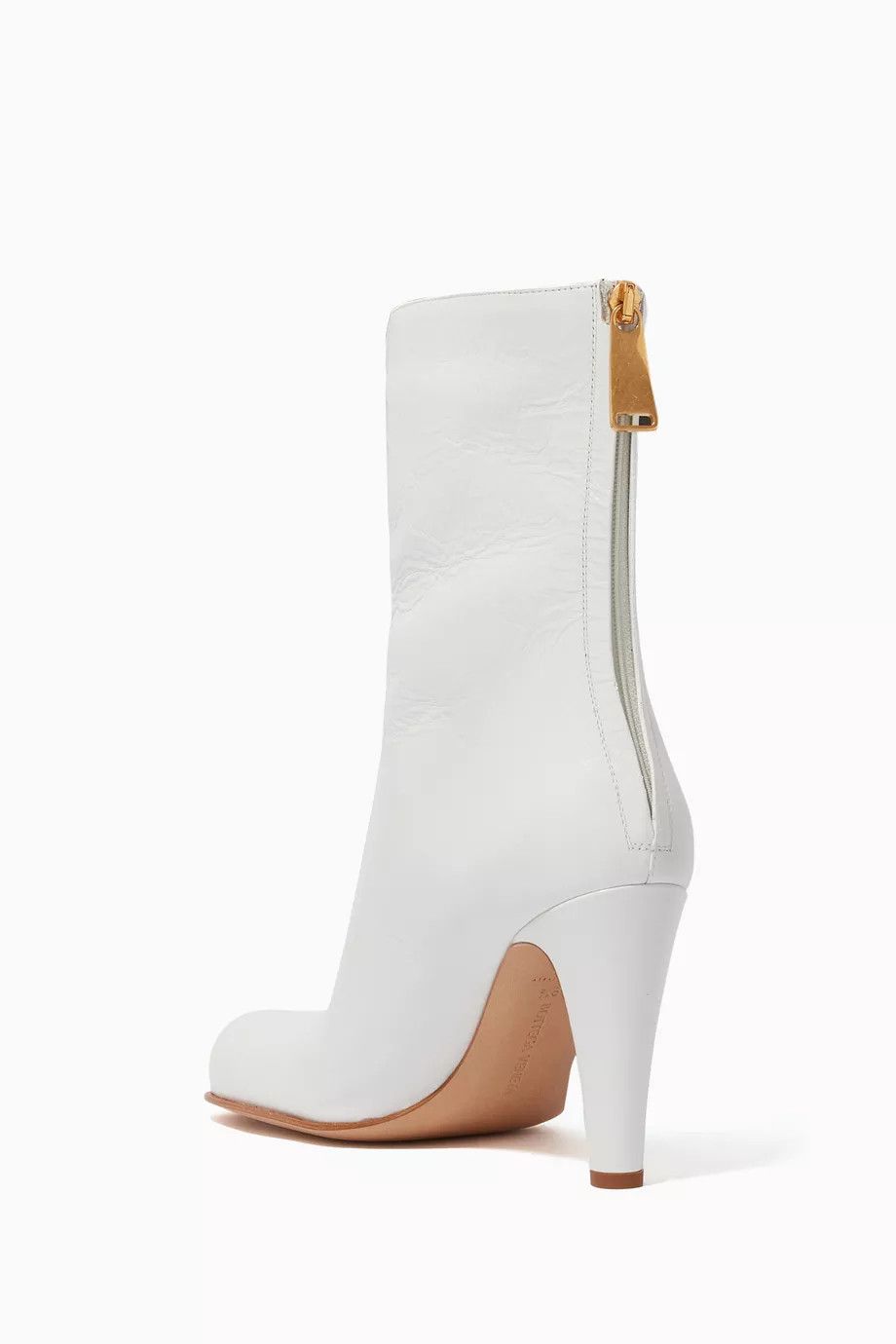 Bottega Veneta o1y0725 Leather Ankle Boots in White Size US 6 / IT 36 - 3 Thumbnail