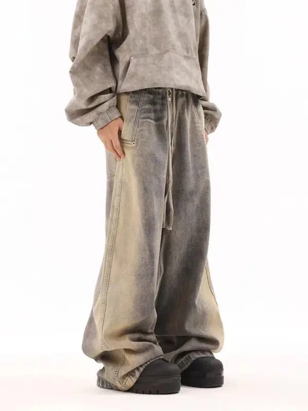 Japanese Brand VIBE Street hip-hop grunge color stitching micro-flare jeans Size US 32 / EU 48 - 6 Thumbnail
