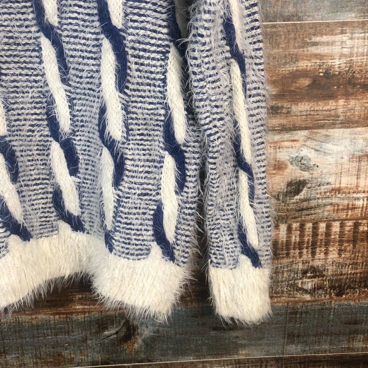 Homespun Knitwear DLL Rose Bowl Blue mohair shaggy fur Knitwear #C540 Size M / US 6-8 / IT 42-44 - 16 Thumbnail