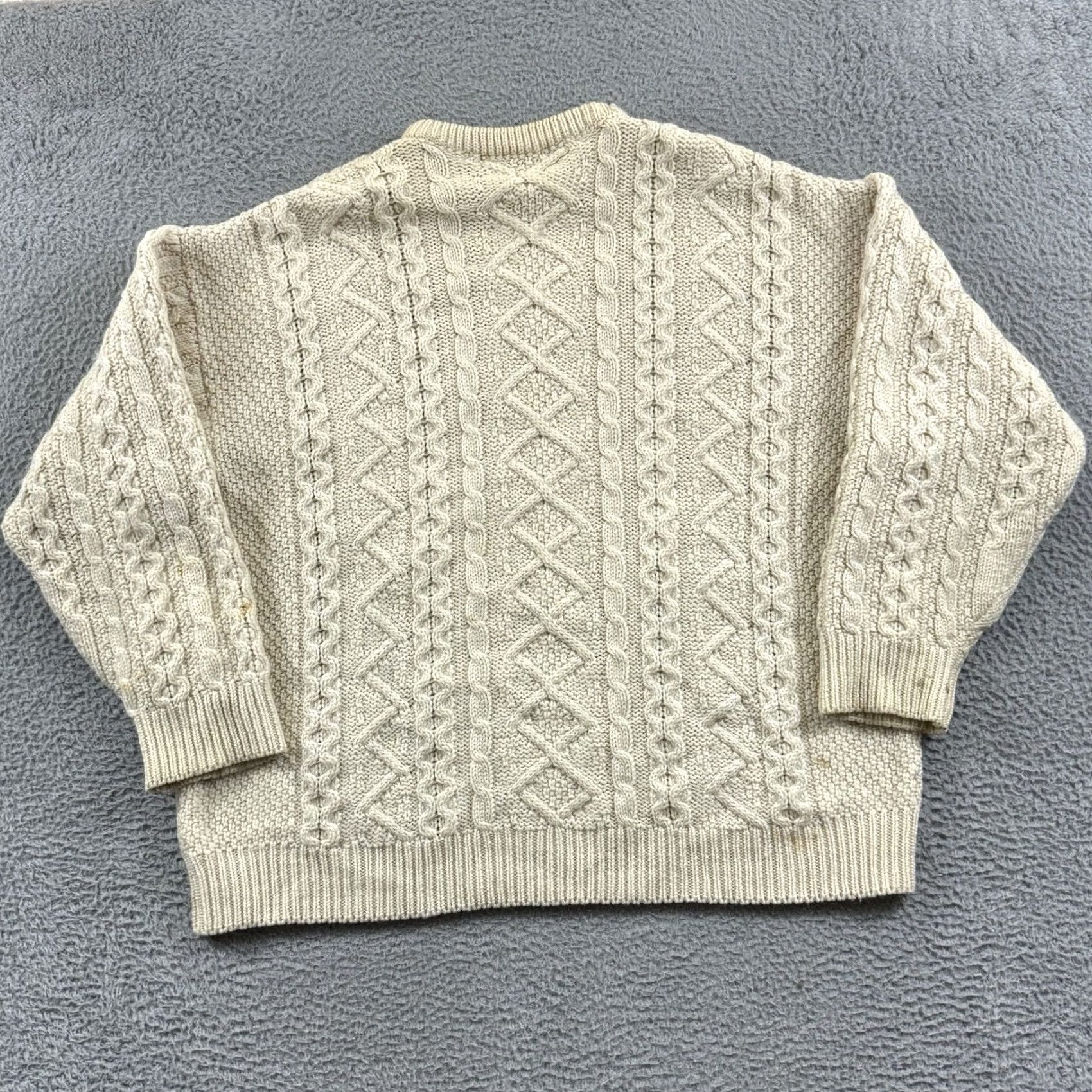 Vintage VINTAGE Aran Crafts Sweater Mens 2XL Beige Cable Knit Fisherman Wool Pullover Size US XXL / EU 58 / 5 - 7 Thumbnail