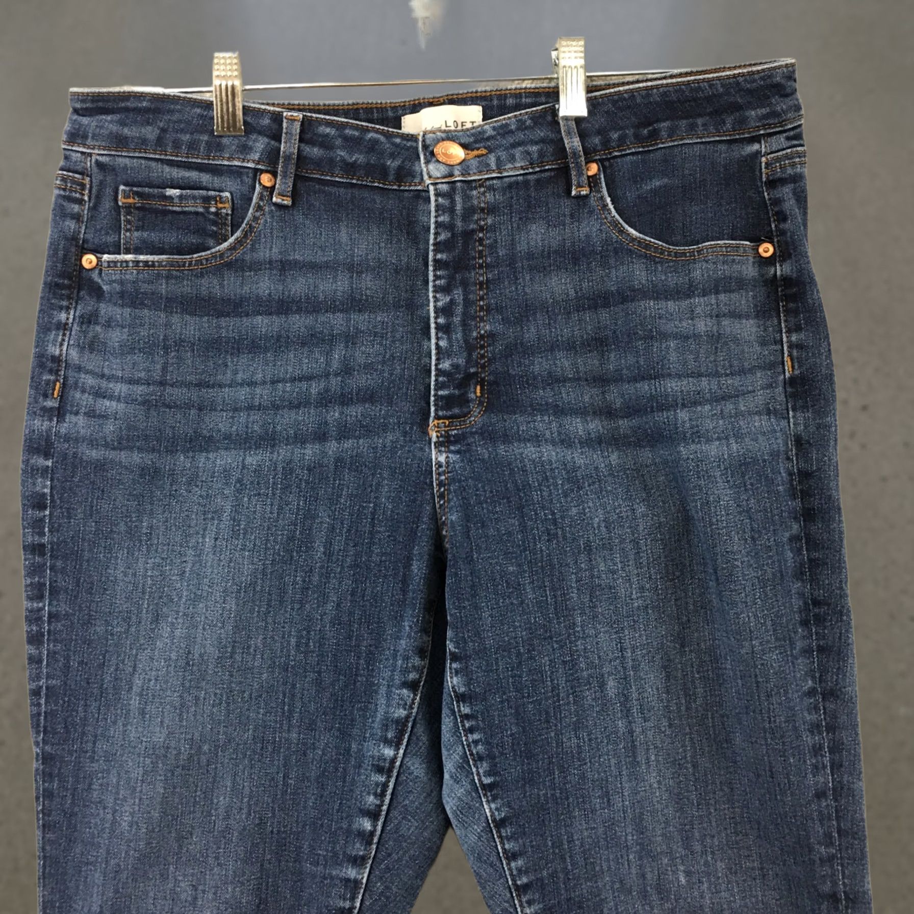 Loft LOFT Skinny Jeans Womens 35 Inch Waist Blue Medium Wash Denim High Rise Zip Fly Jeans Womens Skinny Fit Size 24" / US 00 / IT 34 - 1 Thumbnail