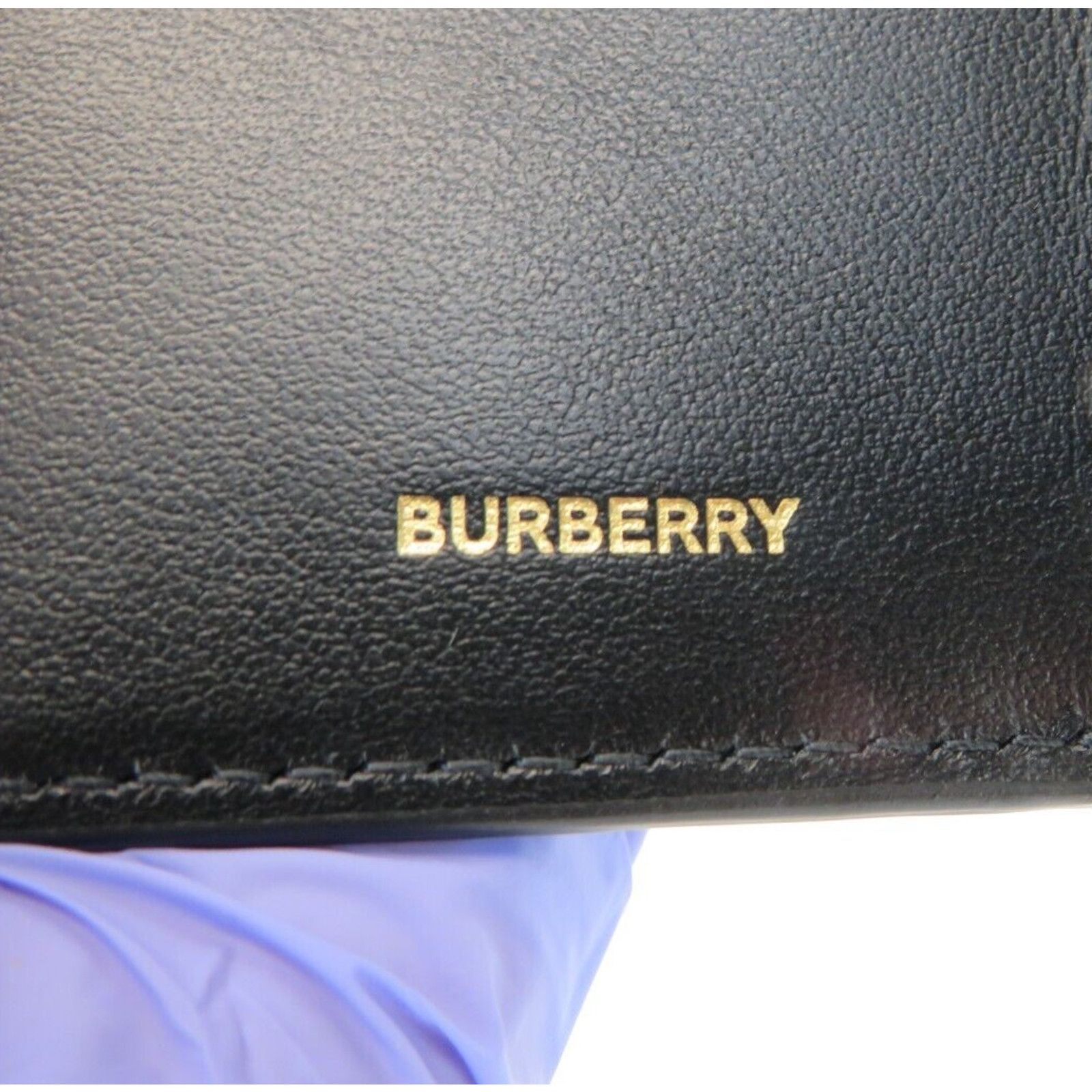 Burberry BURBERRY LARK BLACK LEATHER GOLD TB LOGO TRIFOLD WALLET Size ONE SIZE - 9 Thumbnail