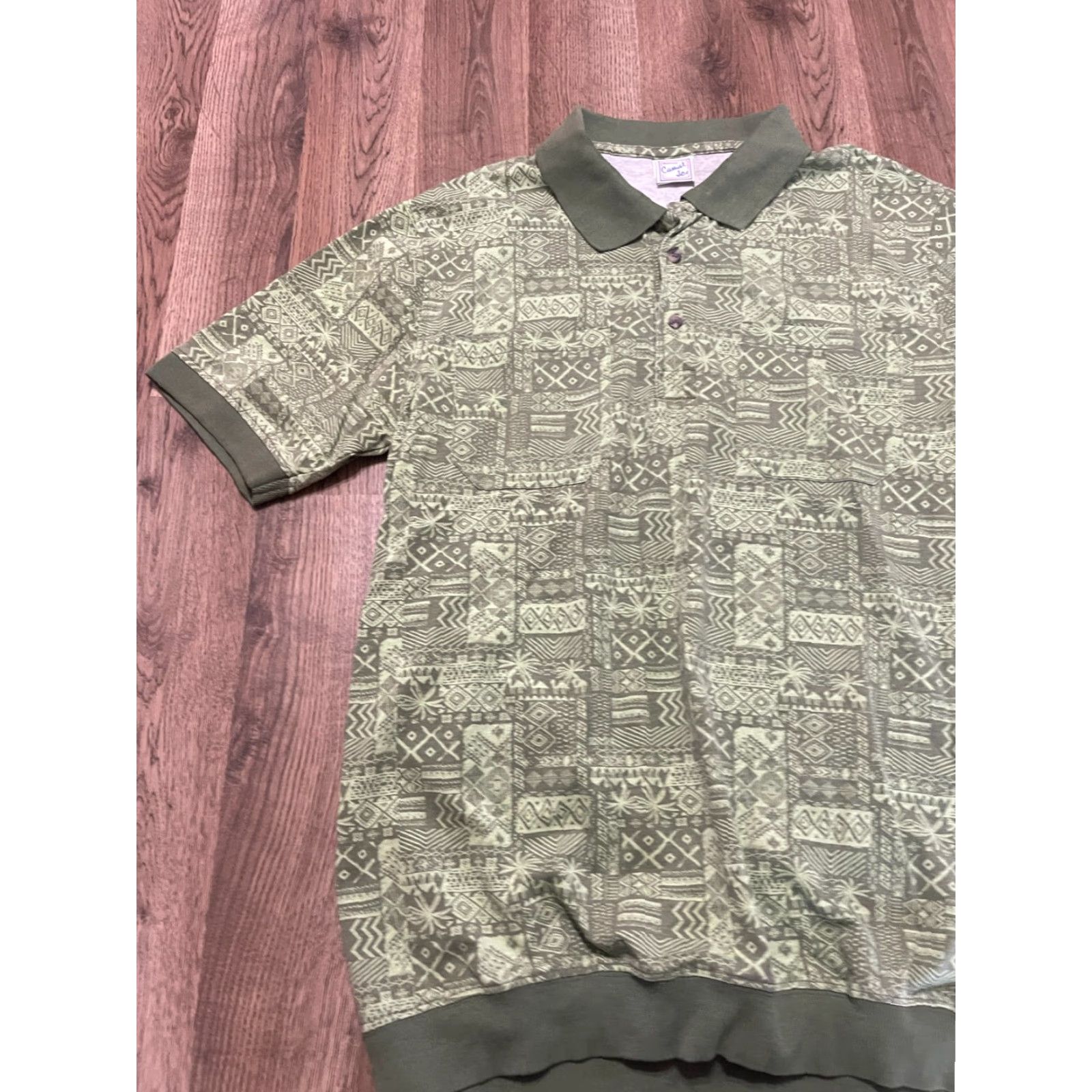 Haband Haband Polo Shirt, Men's Size Medium, Green, 1/4 Buttons, Short Sleeve Size US M / EU 48-50 / 2 - 3 Thumbnail