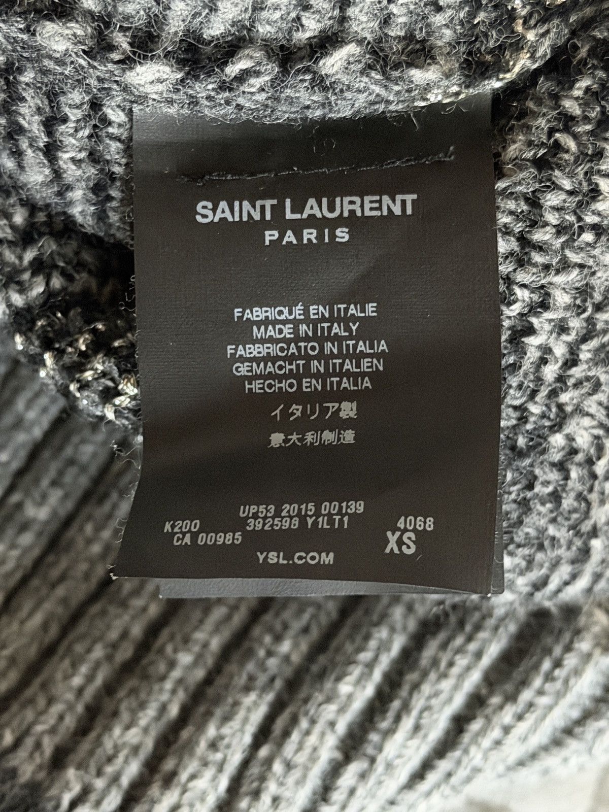 Saint Laurent Paris FW15 Geometric Reflective Sweater Size US S / EU 44-46 / 1 - 4 Thumbnail