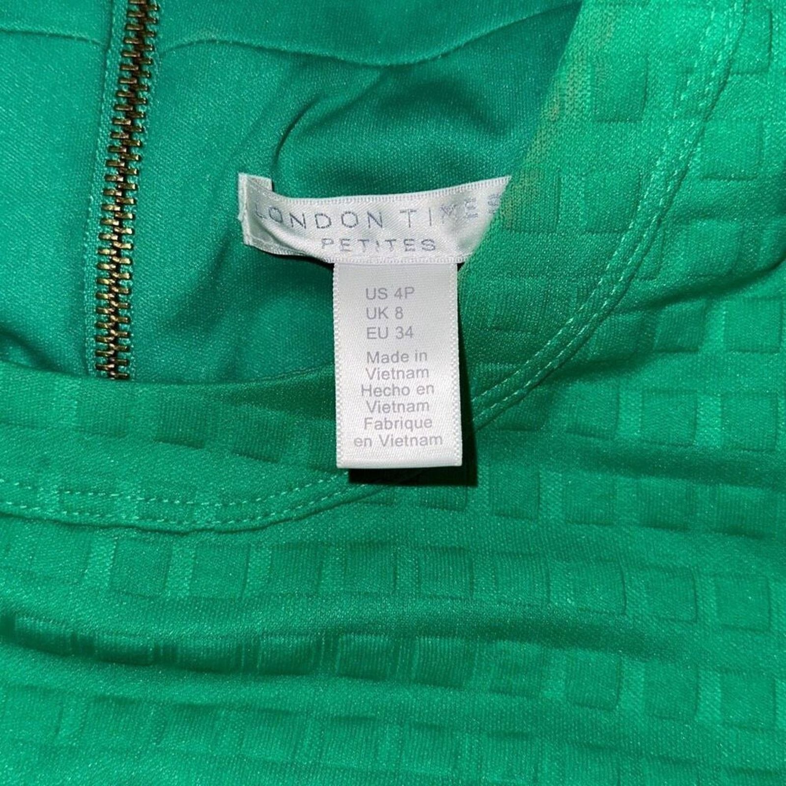Other London Times Petite Green Checkered Shift Dress | Sz 4P Size S / US 4 / IT 40 - 4 Thumbnail