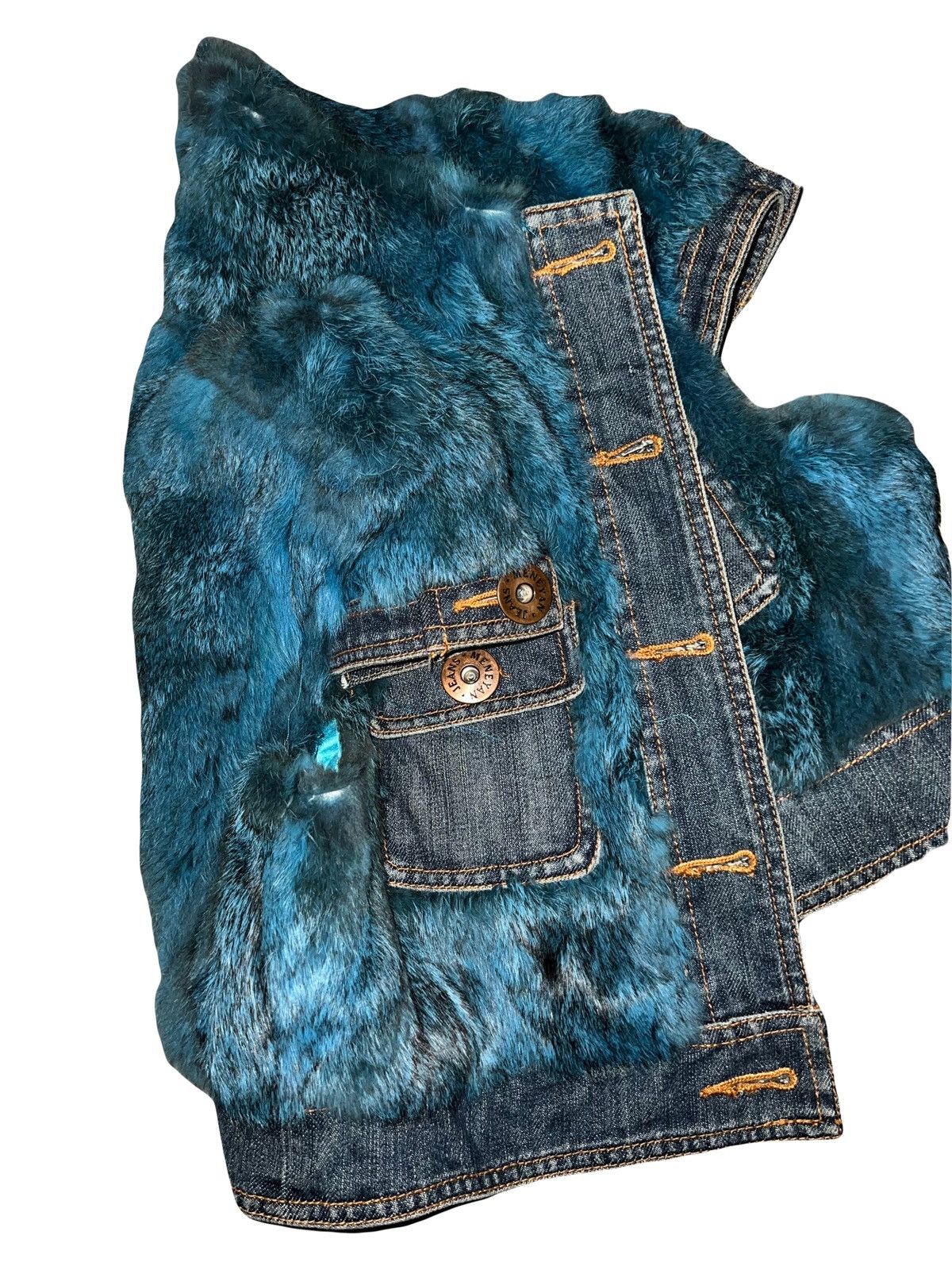 Japanese Brand Denim fur crop vest 💙🦋 Size S / US 4 / IT 40 - 3 Thumbnail