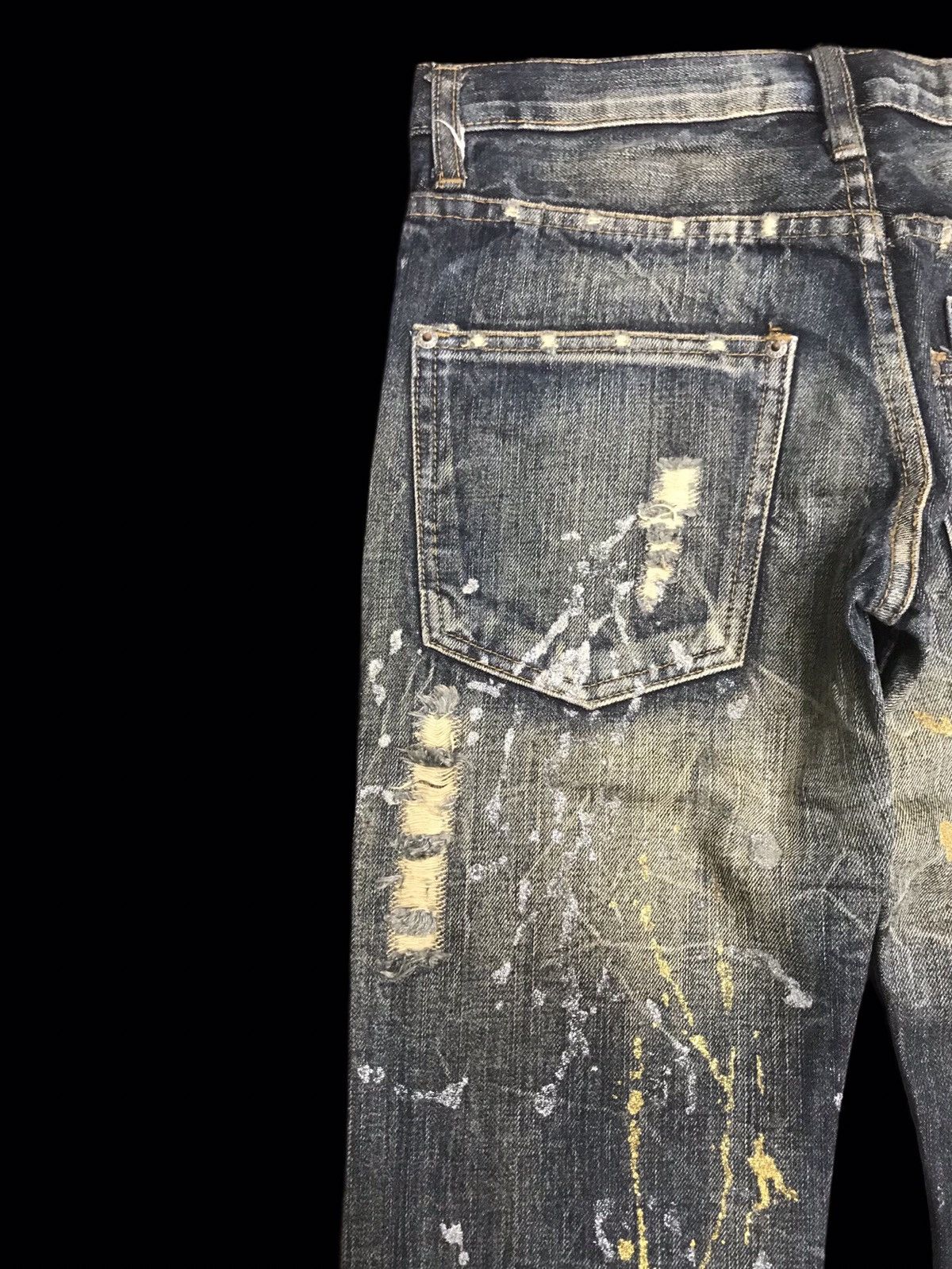 Other FLARE KUI SuperHeavy Distressed&Painter Splash Denim F161 Size US 30 / EU 46 - 14 Thumbnail