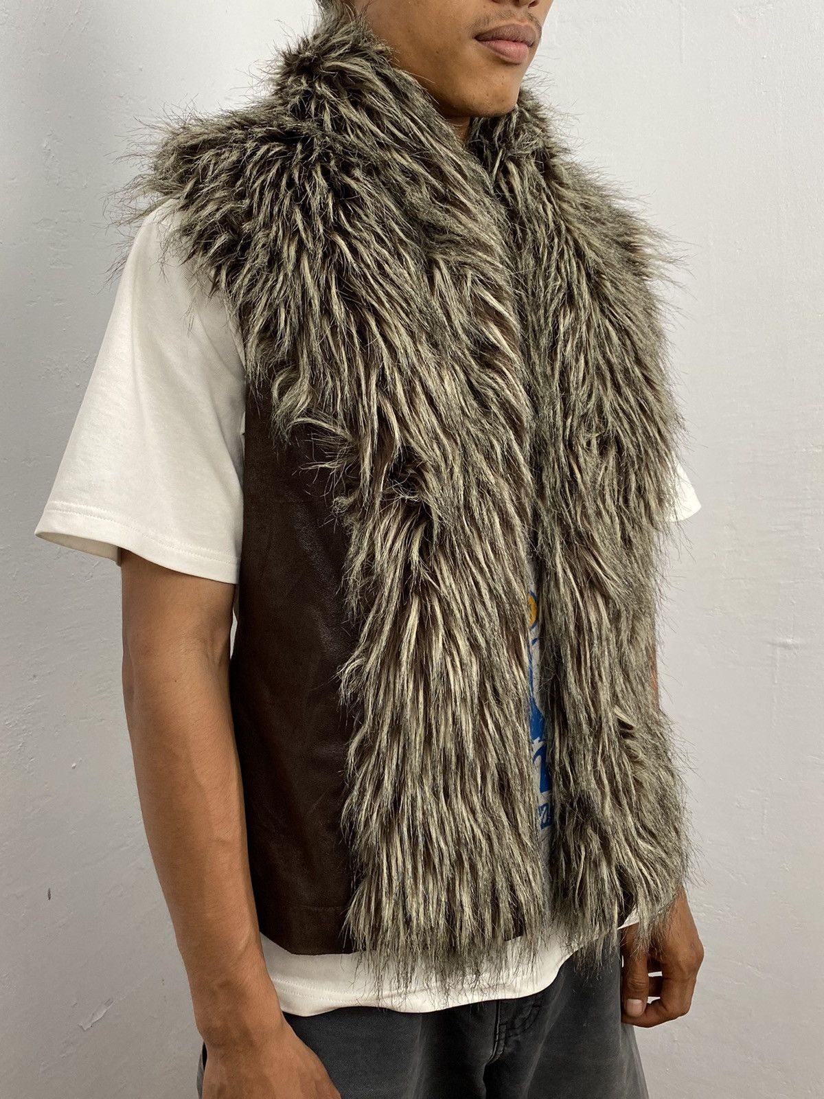 If Six Was Nine × Japanese Brand × Le Grande Bleu (L.G.B.) Faux fur vest Size US L / EU 52-54 / 3 - 3 Thumbnail