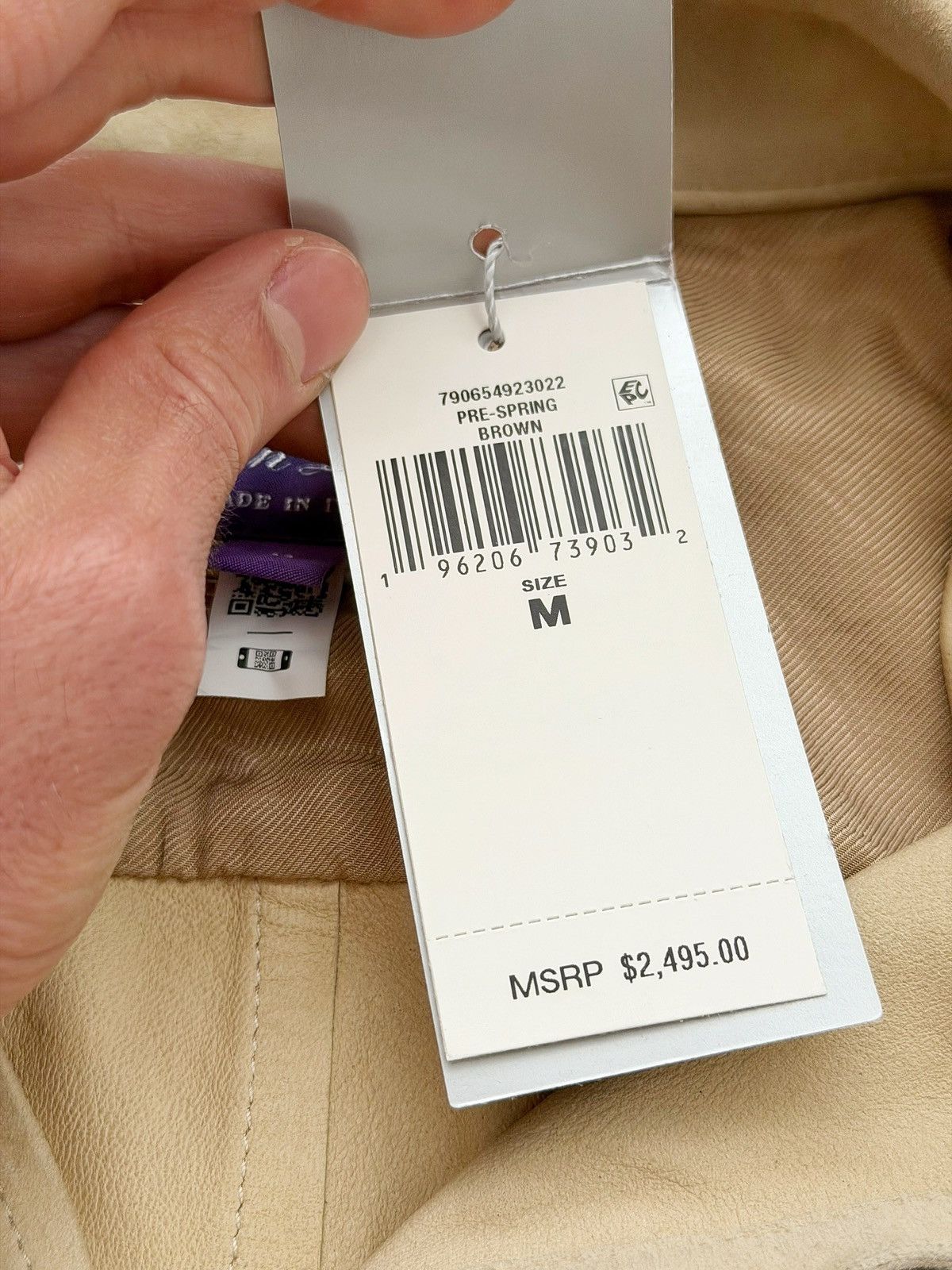Ralph Lauren Purple Label $2,495 Overshirt Leather Suede Size US M / EU 48-50 / 2 - 8 Thumbnail