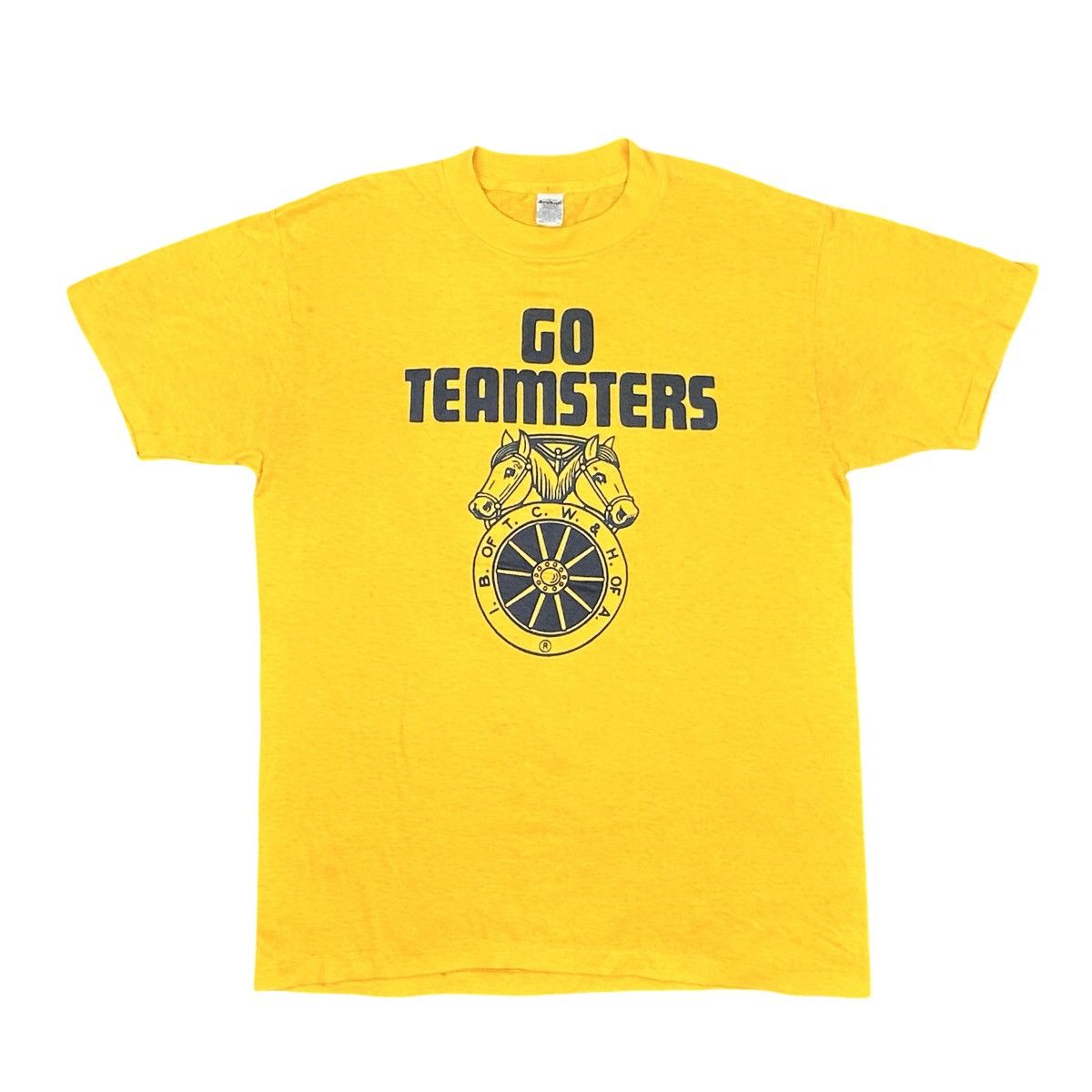 Vintage Vintage DevKnit Go Teamsters! Single Stitch Crew Neck Tee Size US L / EU 52-54 / 3 - 1 Thumbnail