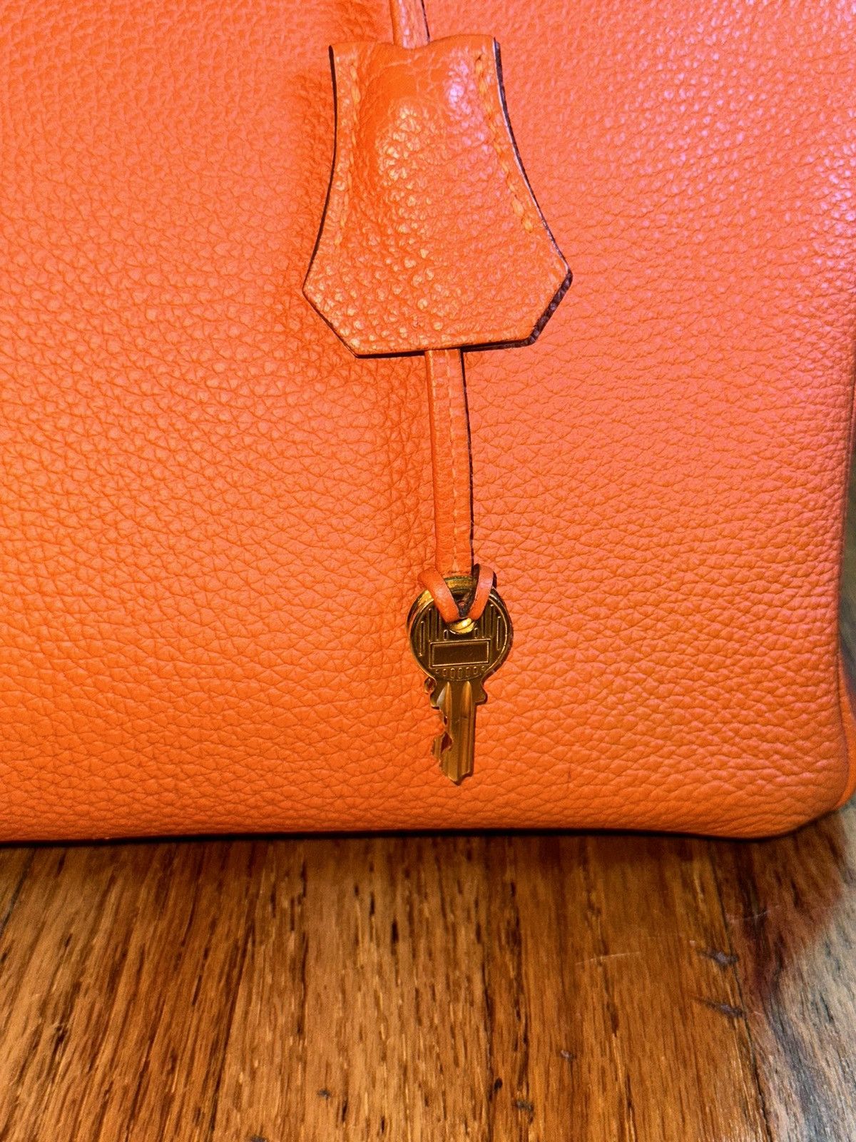 Hermes Birkin 30 Togo orange and gold 2010 bag