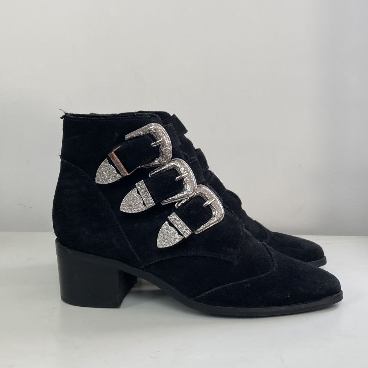 Vintage Avant garde suede leathers boots Size US 6.5 / IT 36.5 - 3 Thumbnail
