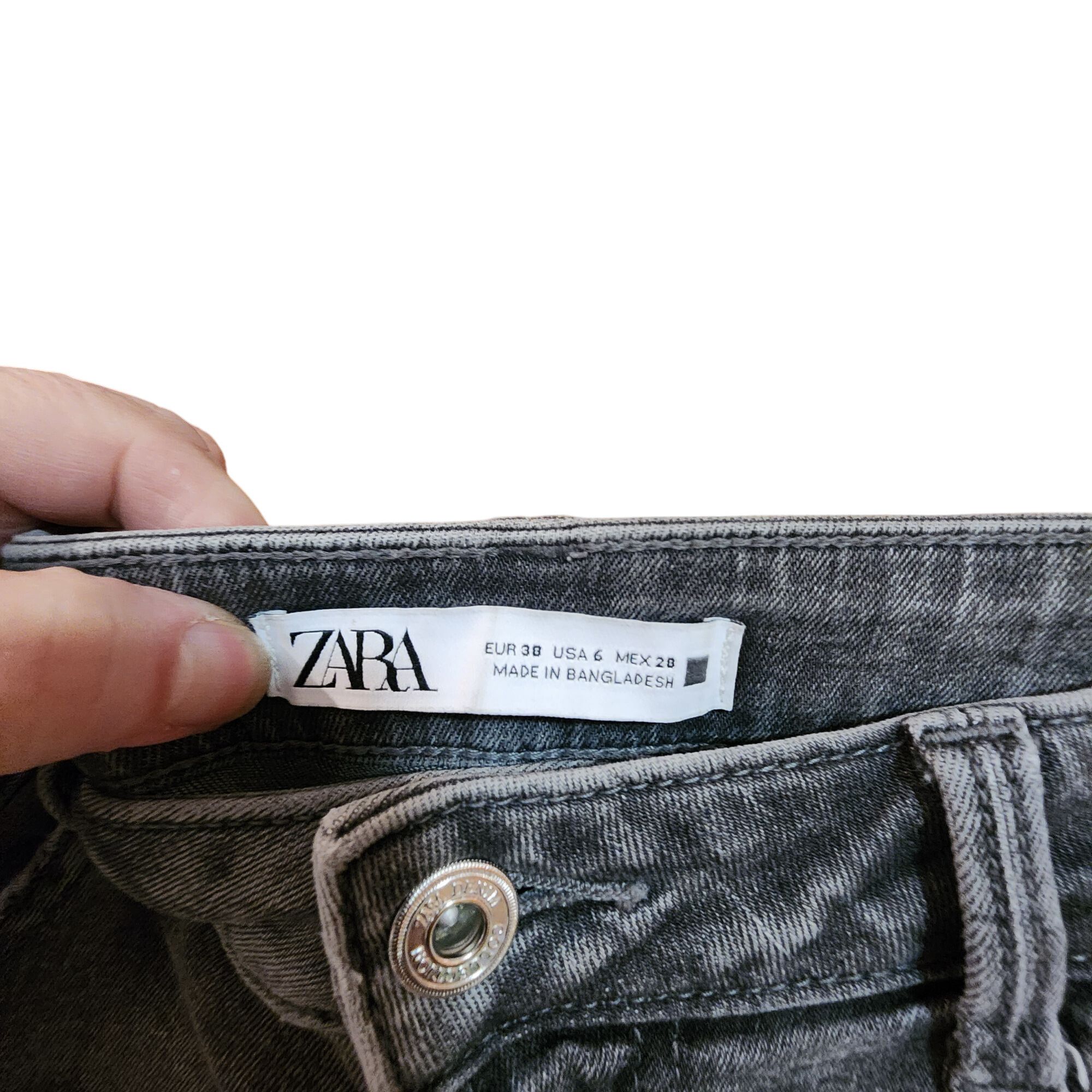 Zara Zara Womens Gray Frayed Hem Skinny Jeans Size 6 Size 28" / US 6 / IT 42 - 4 Thumbnail
