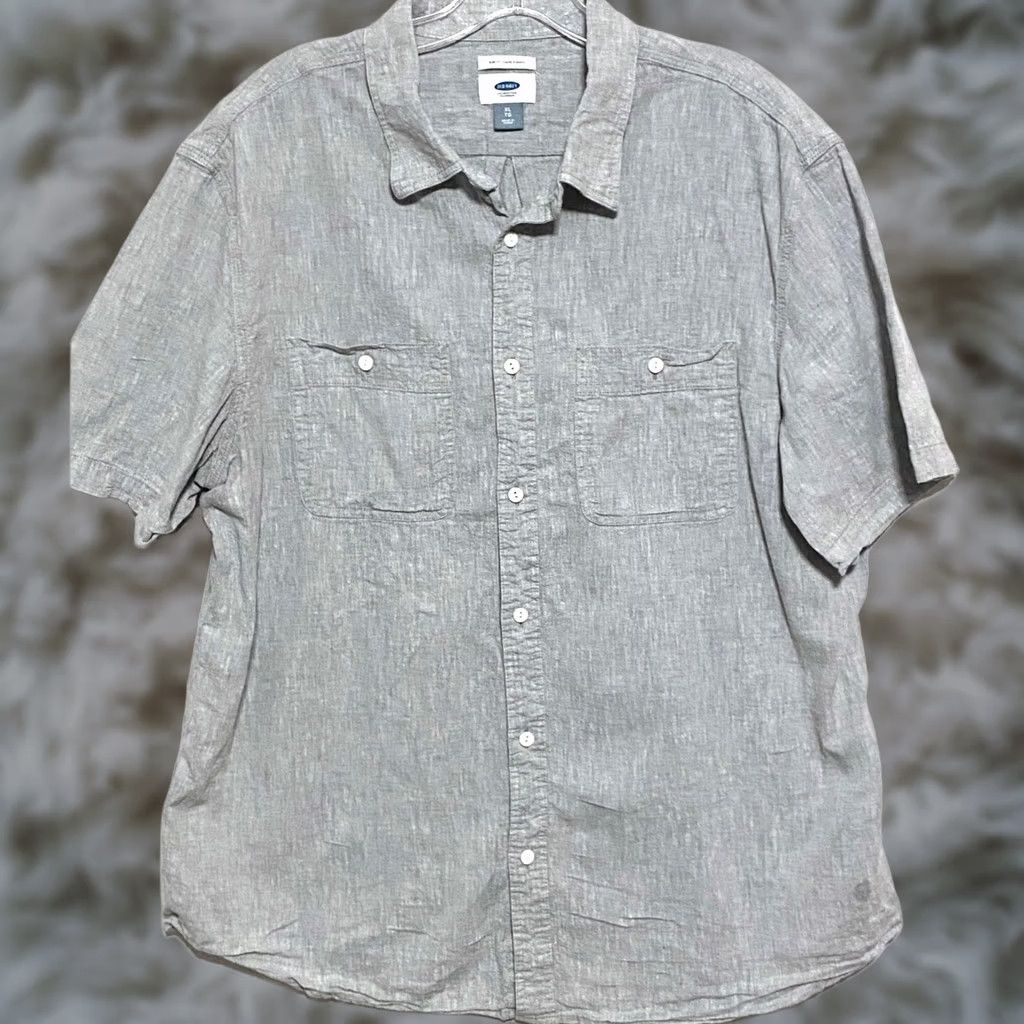 Old Navy VINTAGE Old Navy Slim Fit Button Shirt Mens XL Linen Preppy Quiet Luxury Classic Pockets Shirt Size US XL / EU 56 / 4 - 1 Thumbnail