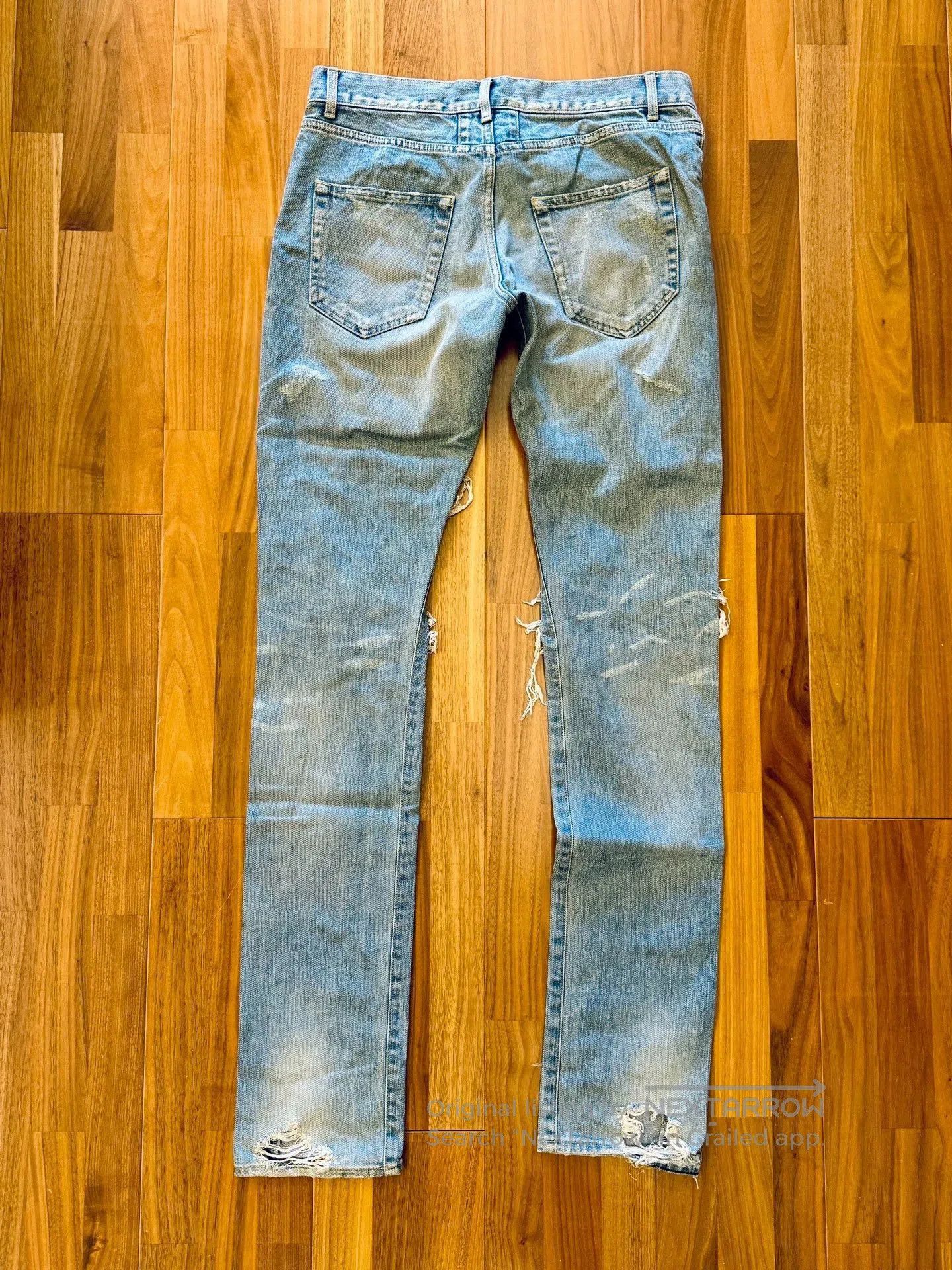 Saint Laurent Paris Distressed Blue Denim Jeans Size 30. Size US 30 / EU 46 - 5 Thumbnail