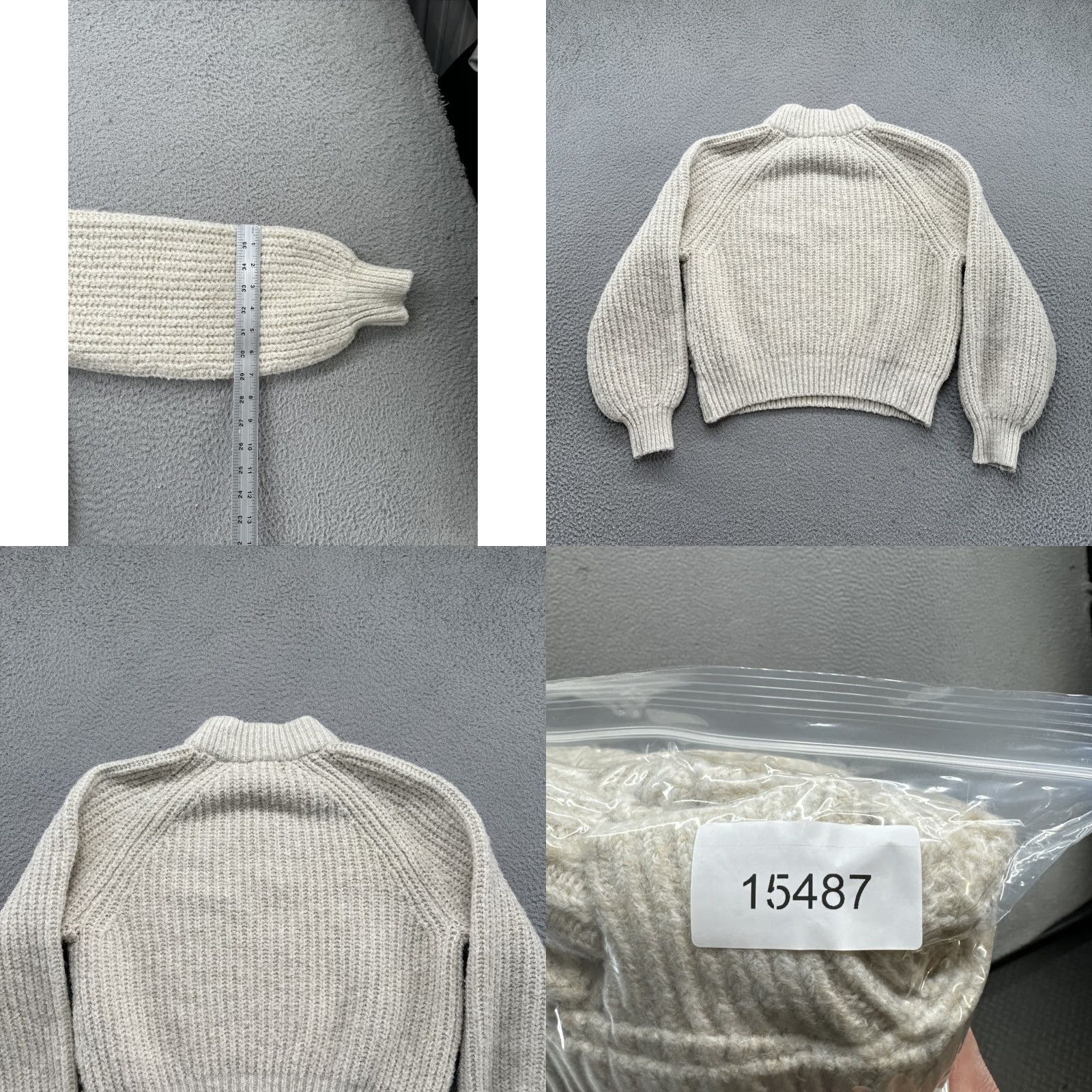 Vintage Universal Thread Sweater Women’s Chunky Knit Recycled Polyester Size M Beige Pullover Long Sleeve Casual Womens Retro University Theme 90s Size M / US 6-8 / IT 42-44 - 8 Thumbnail