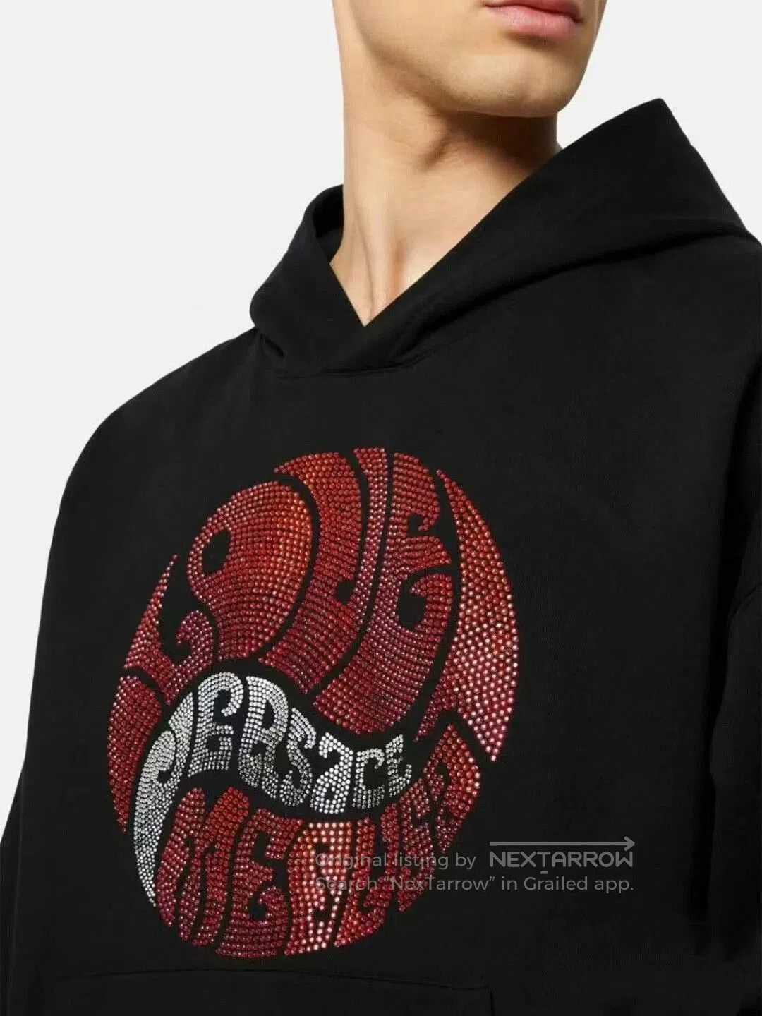 Versace versace black hoodie with rhinestone design. Size US L / EU 52-54 / 3 - 6 Thumbnail