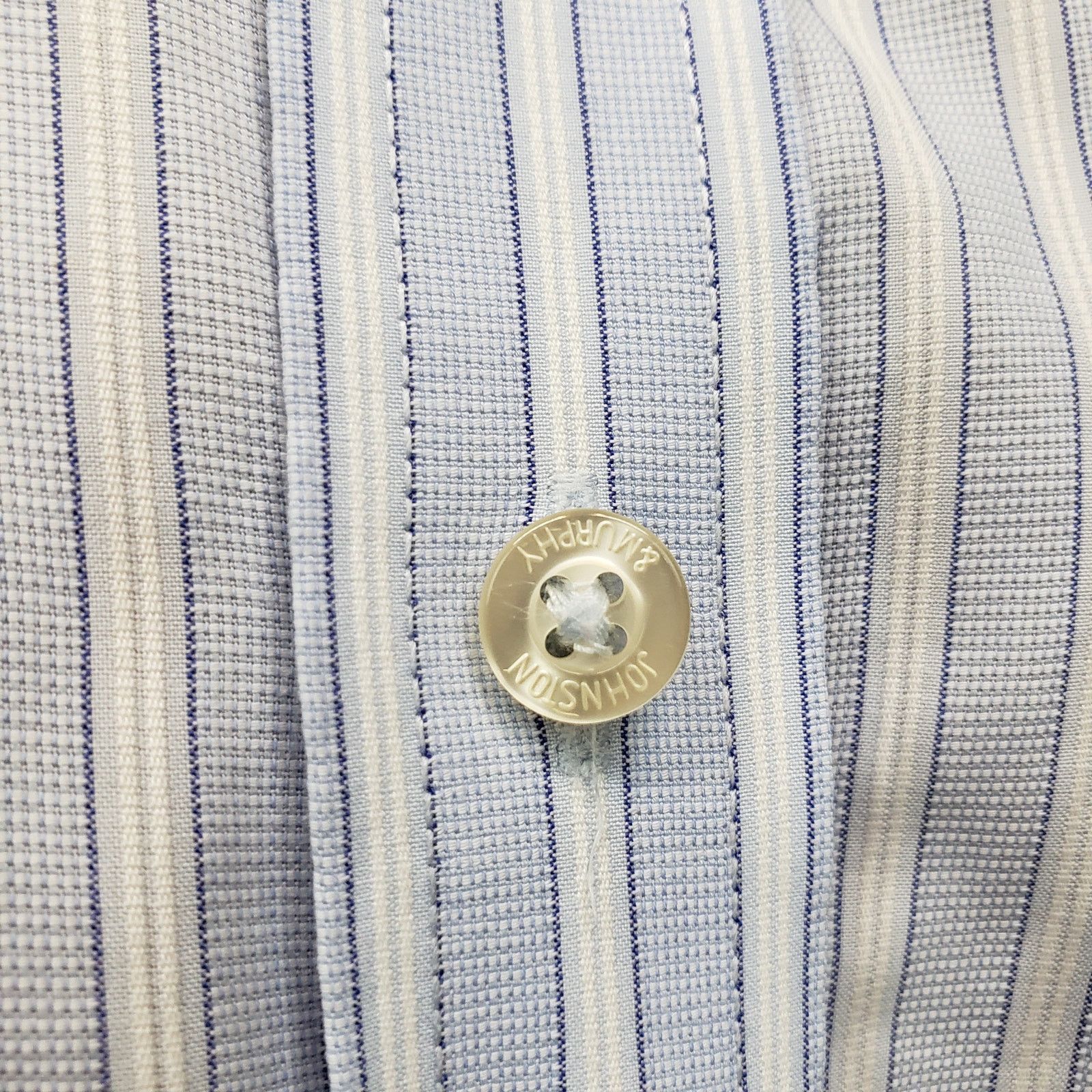 Johnston & Murphy JOHNSTON & MURPHY Dress Shirt Contrast Flip Cuff Neck Stripe Size US XL / EU 56 / 4 - 4 Thumbnail