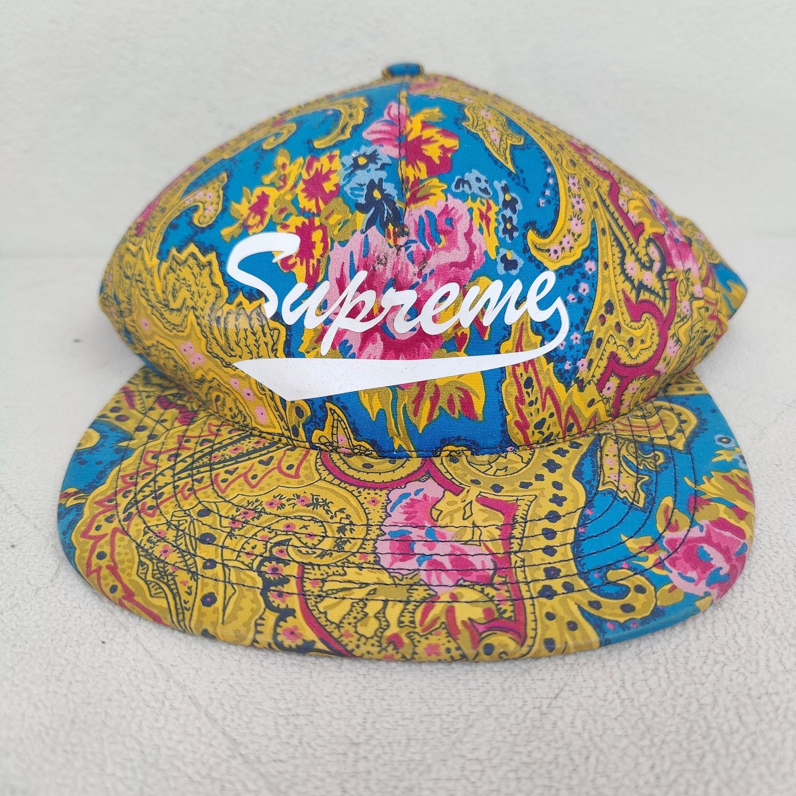 Supreme Classic Logo 2 Tone 5 Panel Burgundy Hat Cap New