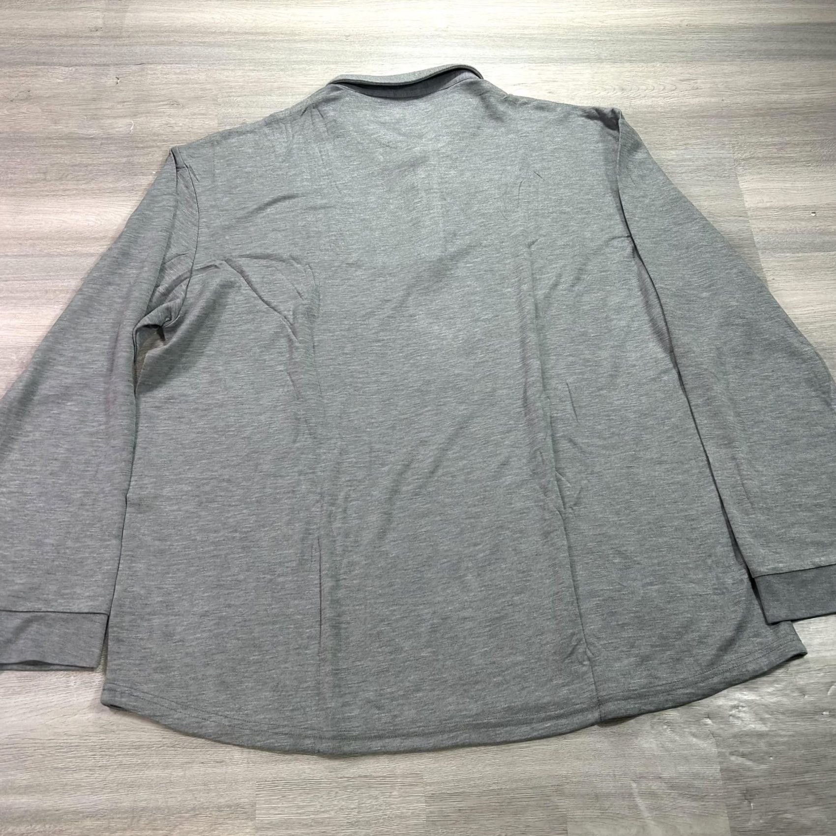 Vintage BYLT Premium Basics Polo Shirt Mens 3XL Heather Gray Wool Long Sleeve Shirt Size US XXL / EU 58 / 5 - 2 Thumbnail