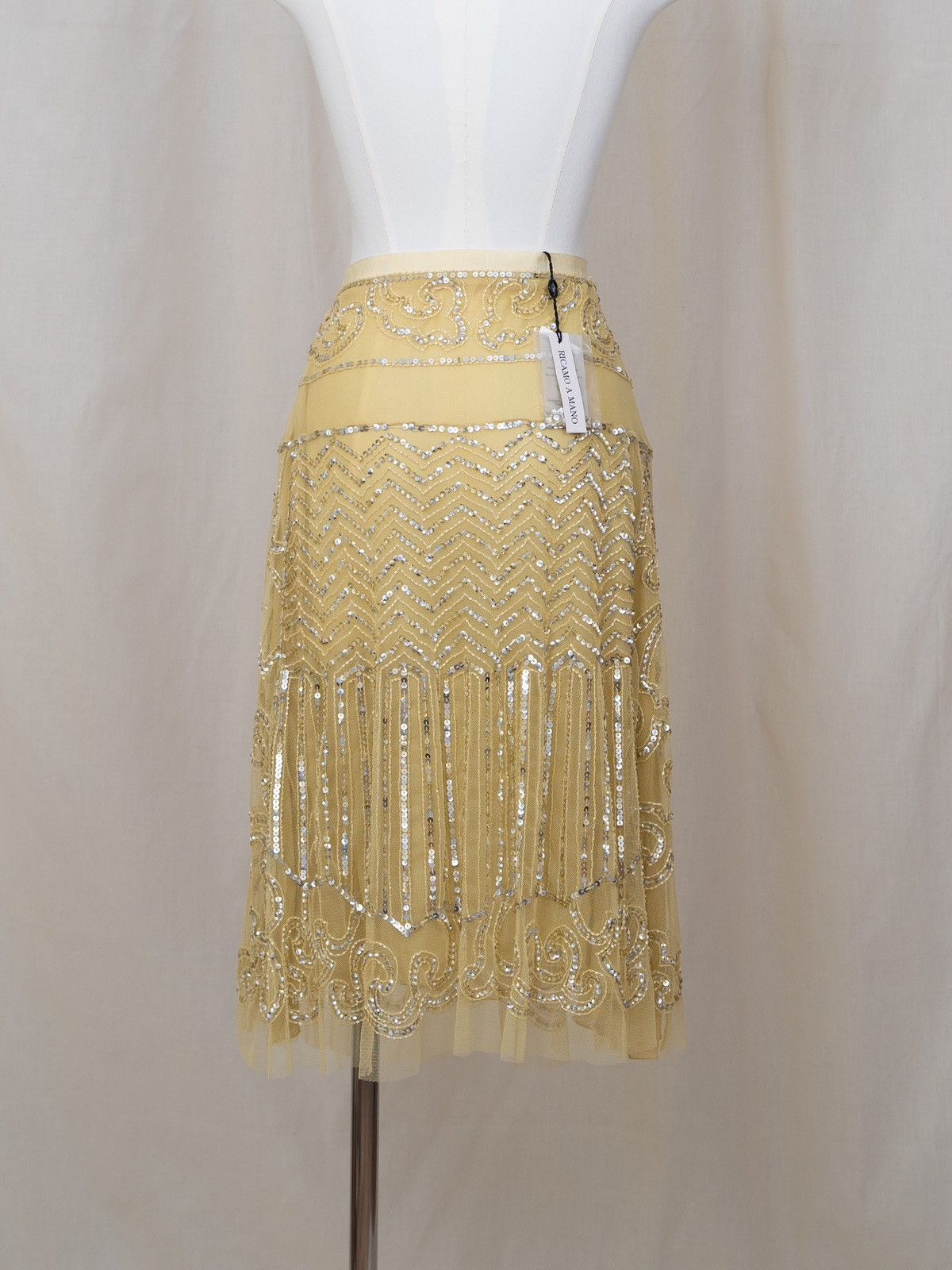 Blumarine Blumarine | Hand-Beaded Silk Skirt (Couture Line) Size 27" / US 4 / IT 40 - 8 Thumbnail