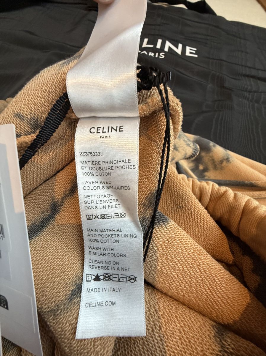 Celine $850 SS23 Celine tie dye shorts black logo Hedi Slimane S Size US 32 / EU 48 - 21 Thumbnail