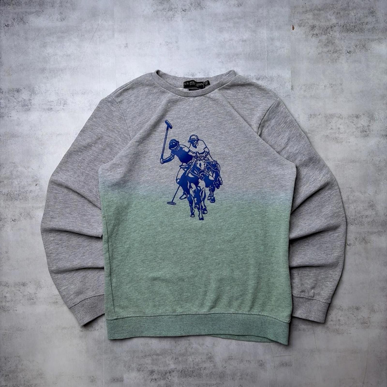 U.S. Polo Assn. Y2K Grey U.S. Polo Assn Grunge Big Pony Crewneck Sweater Size US S / EU 44-46 / 1 - 1 Thumbnail