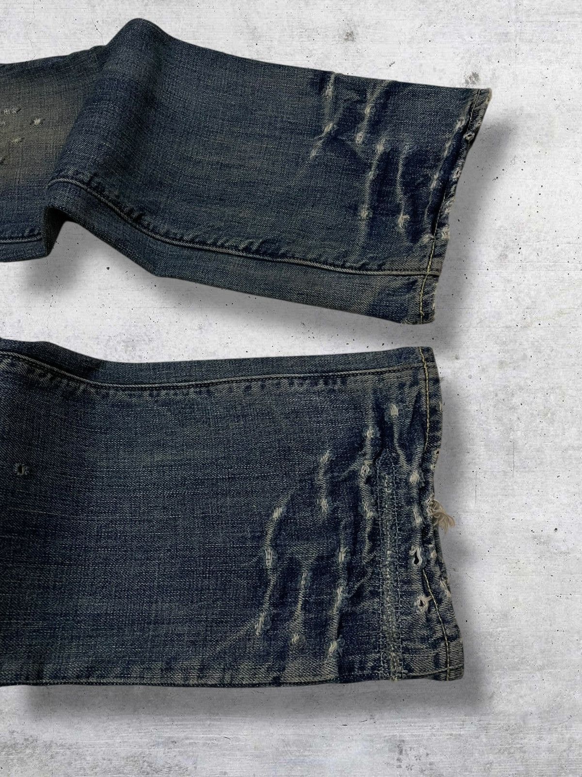 If Six Was Nine VINTAGE BARTACK OG JAPAN DESIGNER 90S RIPPED CHAIN DENIM Size US 31 - 5 Thumbnail