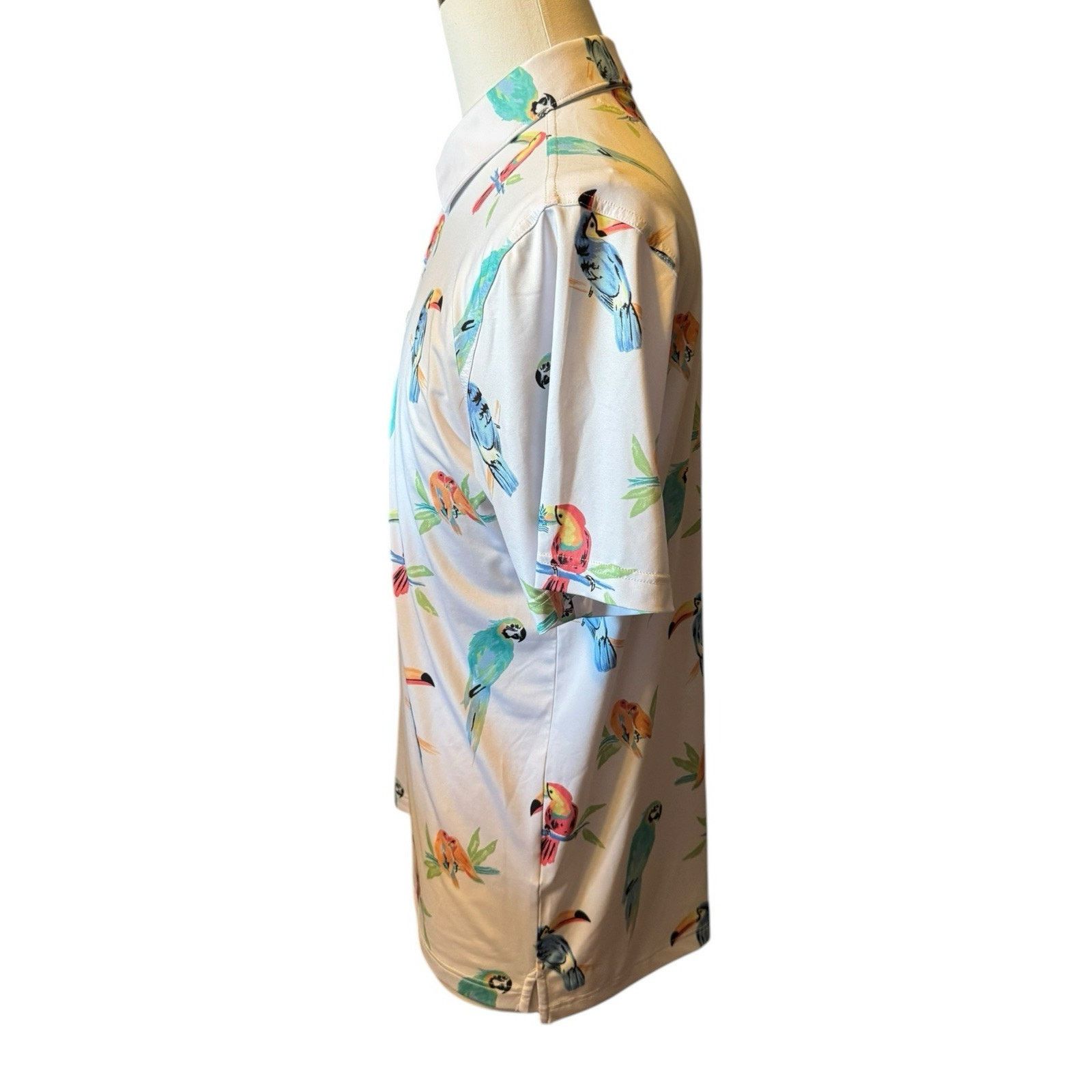 Chubbies CHUBBIES Golf Dude Where's Macaw Parrot White Polo Shirt Size US L / EU 52-54 / 3 - 3 Thumbnail