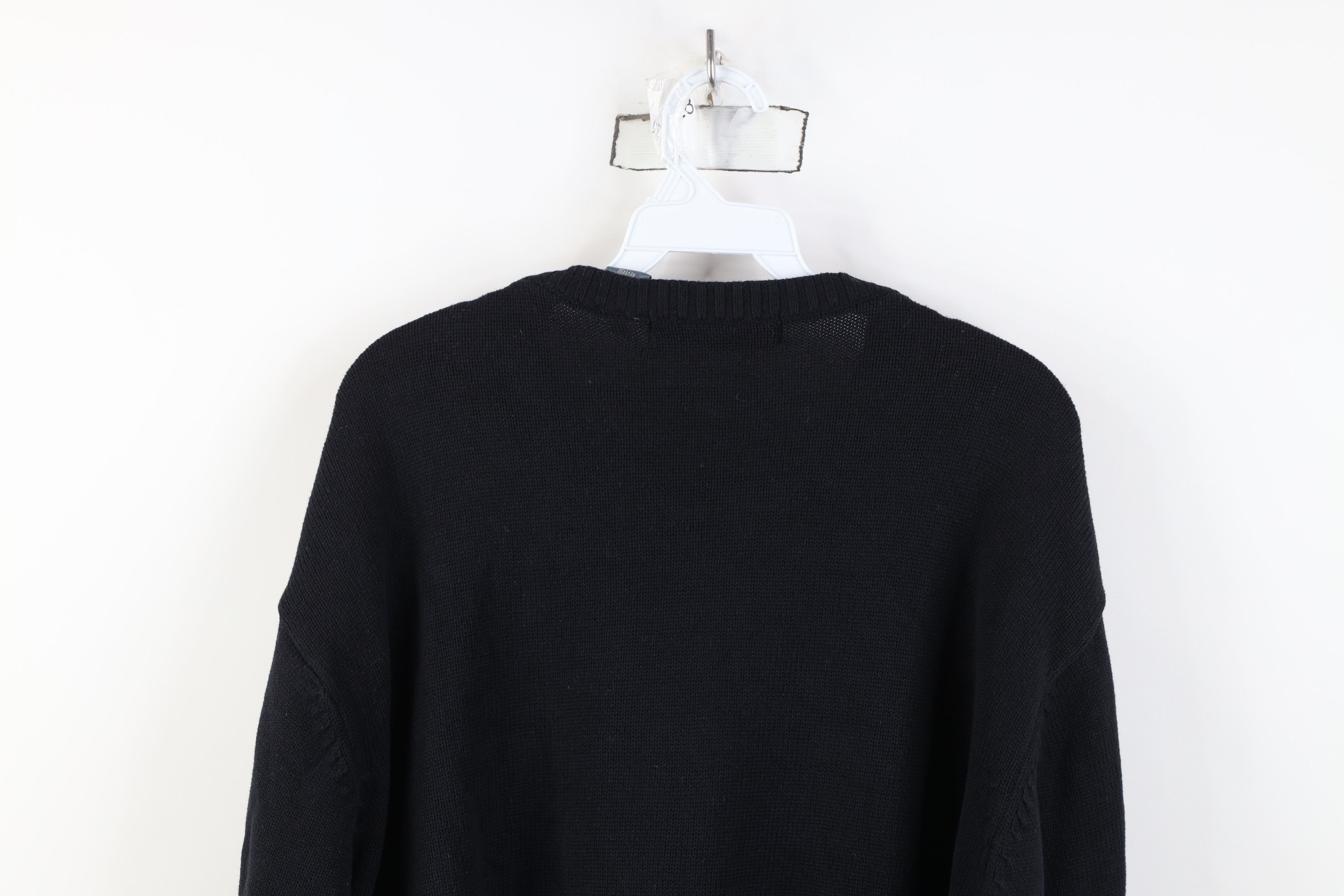 Vintage Vintage 90s Streetwear Ribbed Cable Knit Sweater Black Size US XXL / EU 58 / 5 - 10 Thumbnail
