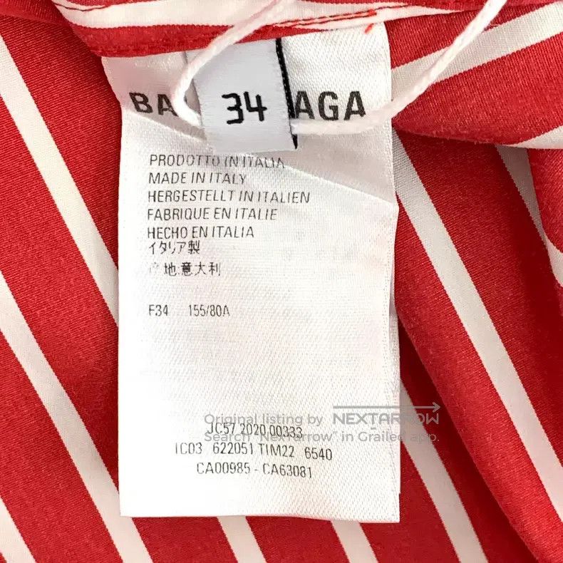 Balenciaga Balenciaga Red striped logo letter printed cotton collar s Size XXS / US 00 / IT 34 - 7 Thumbnail